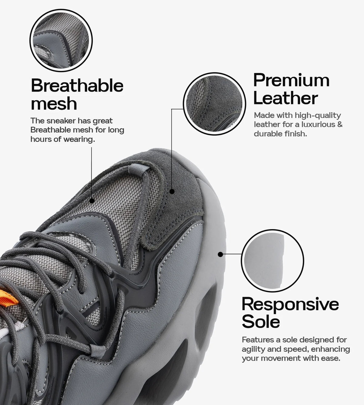 Moscow Smoky Grey Low Top Minimalist Classy Sneakers