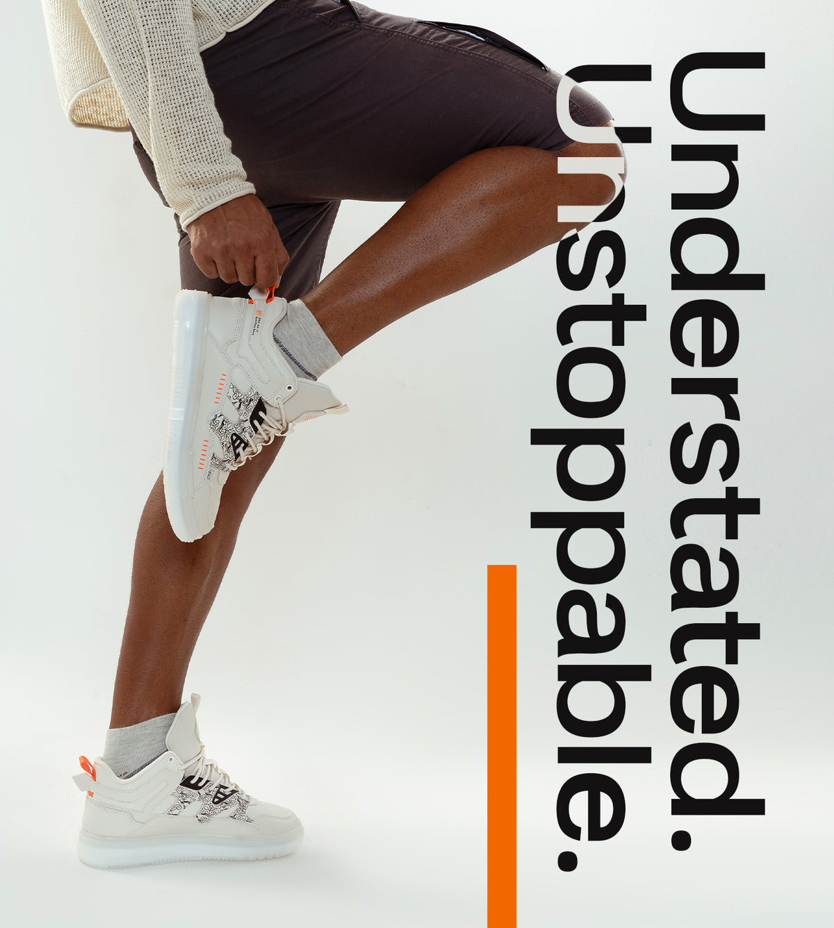 Street Skate 2.0 Beige Mid Top Premium Flat Sole Sneakers