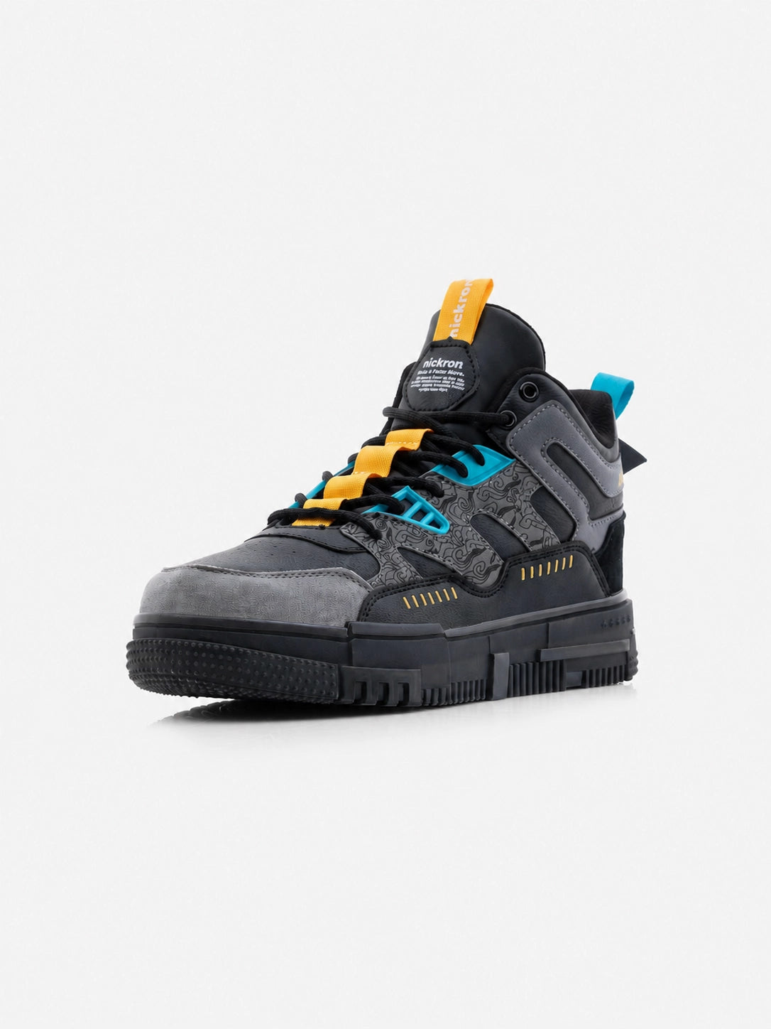 Street Skate 2.0 Black Mid Top Premium Flat Sole Sneakers