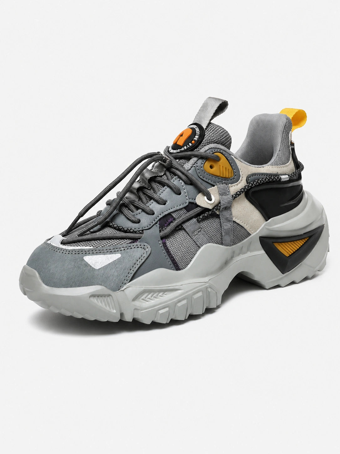 Rocket Boost Grey High Heel Funky Designer Low Top Sneakers