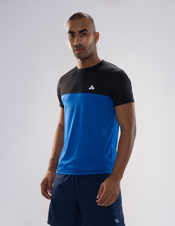 Nickron Solid Half Sleeve T-Shirt Blue & Black