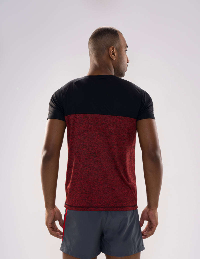Nickron Solid Half Sleeve T-Shirt Black & Mahroon