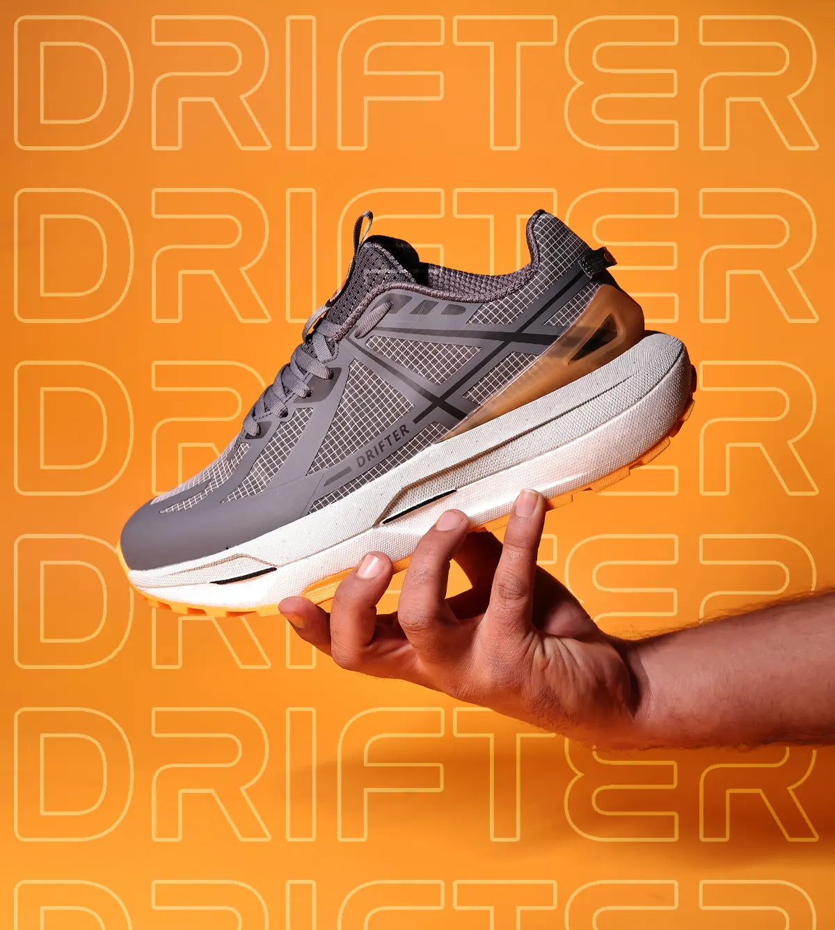 Drifter Grey Orange Running High Heel Sneakers