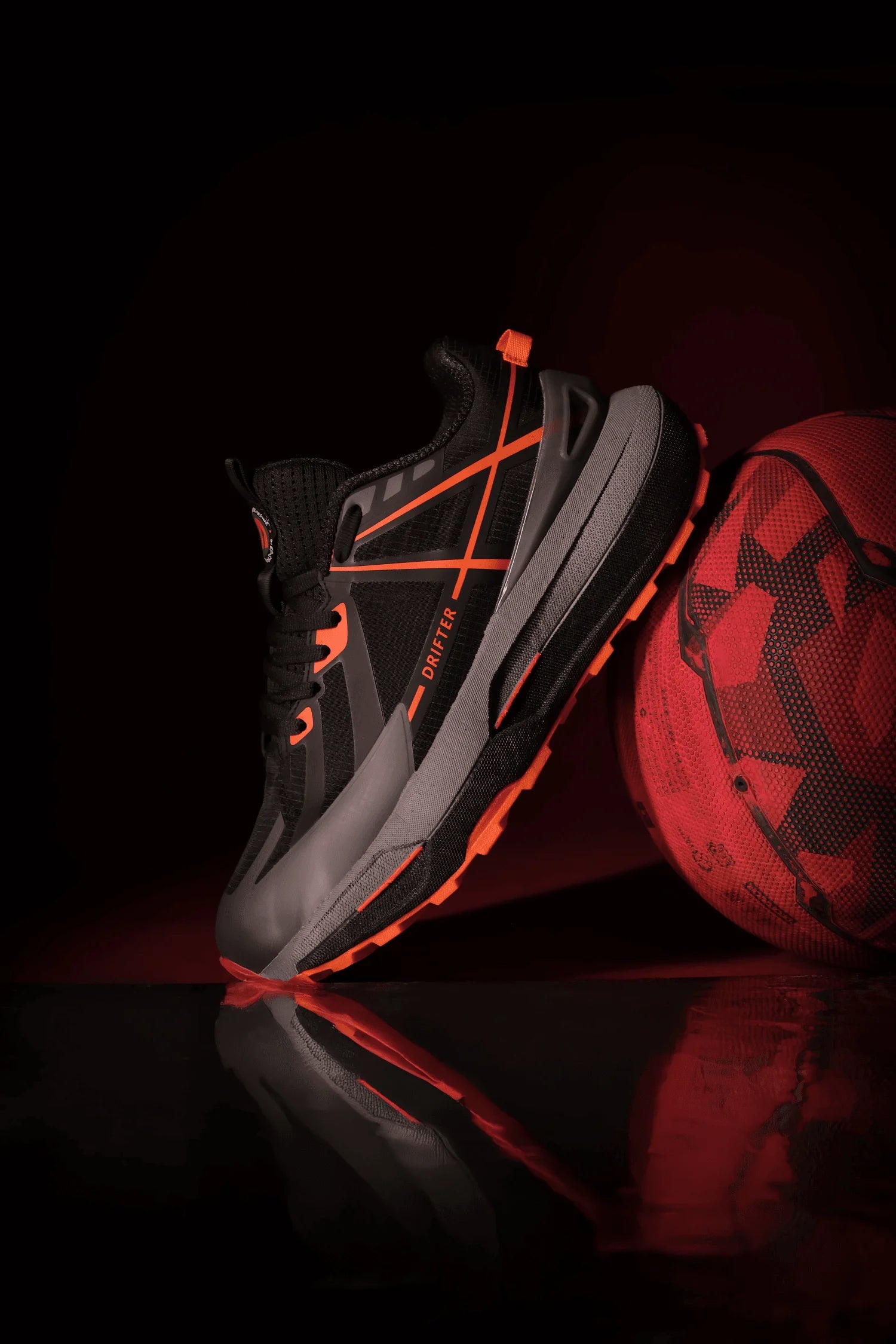 Drifter Black Orange Running High Heel Sneakers