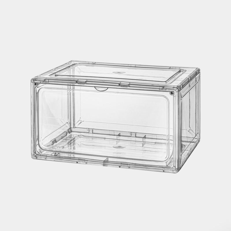 Nickron Shoe Storage Boxes. Clear Plastic Stackable Shoe&nbsp;Organizer Bins for Closet, Space Saving Shoe Holder Sneaker Display Case Pack of 2 , Transparent
