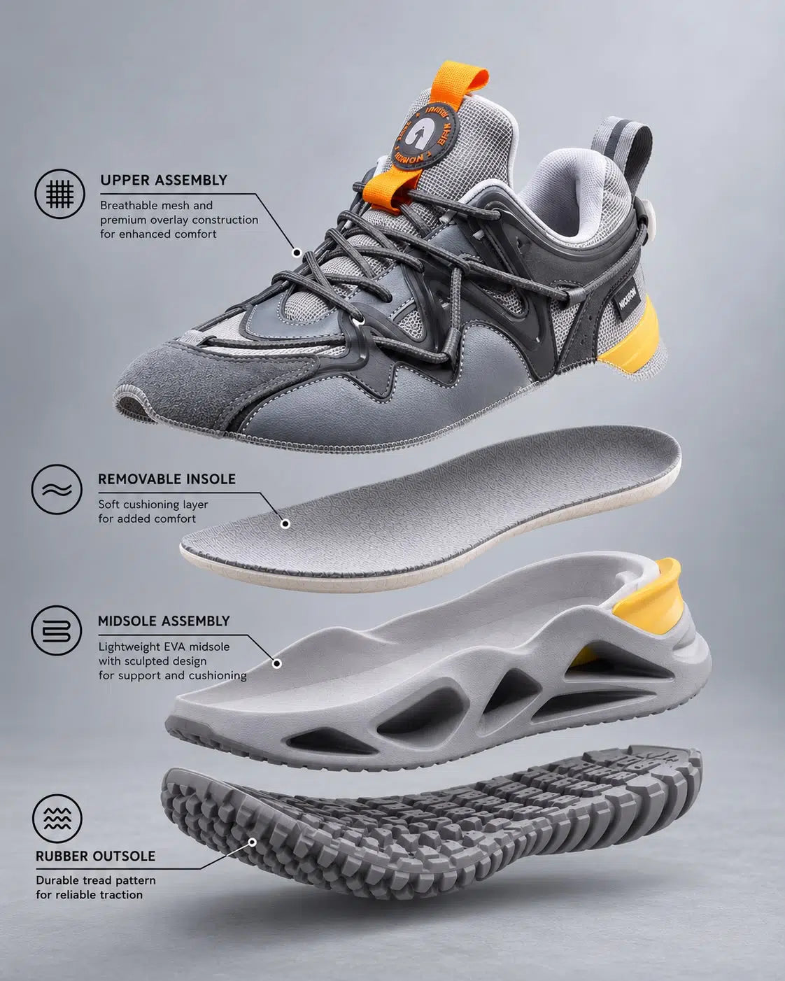 Moscow Smoky Grey Low Top Minimalist Classy Sneakers