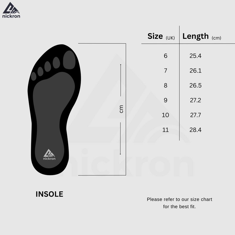 size chart for mens sneakers