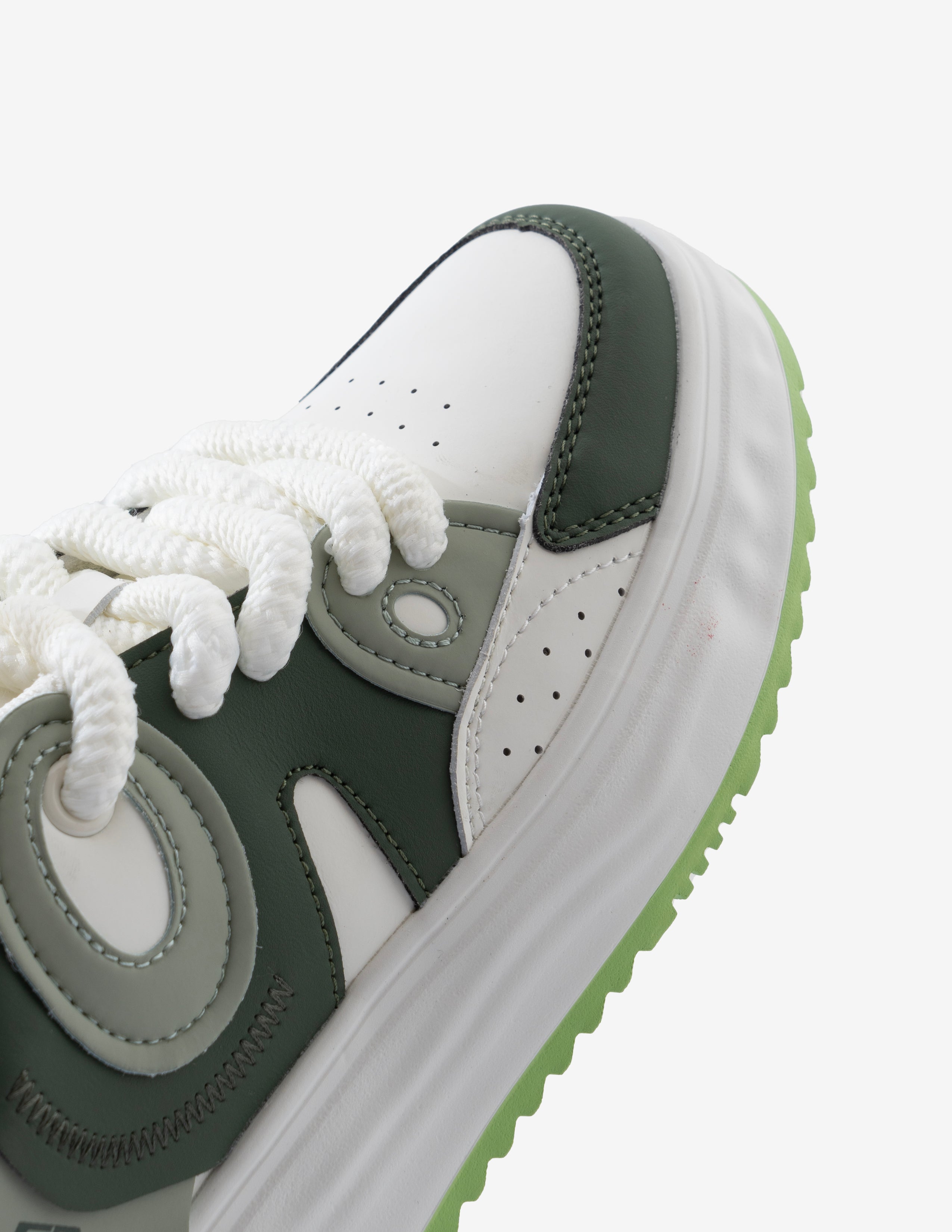 Shark Fury Women's Forest Green Low-Top Designer Sneakers