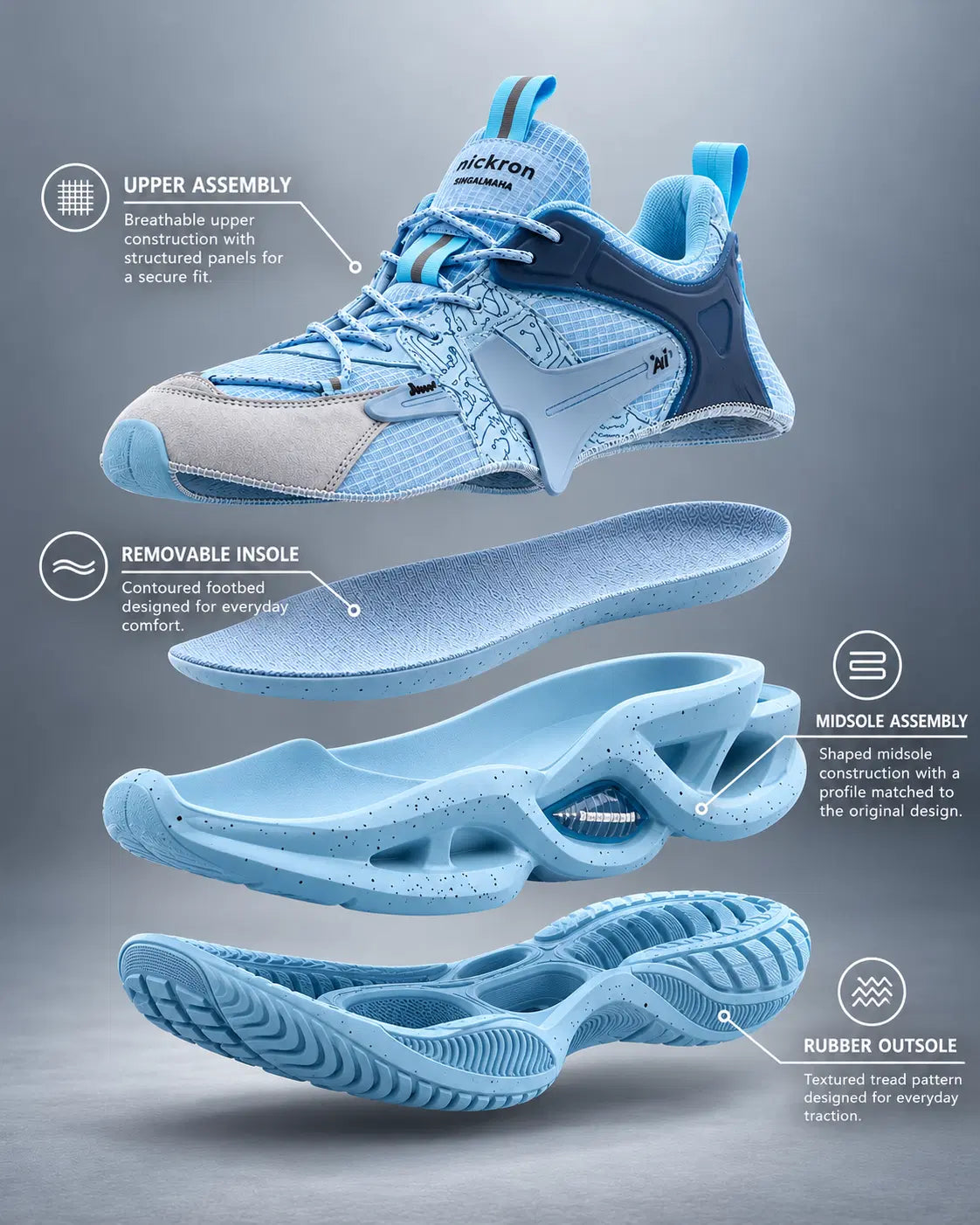 Singalmaha Sky Chunky Sole Designer Premium Sneakers
