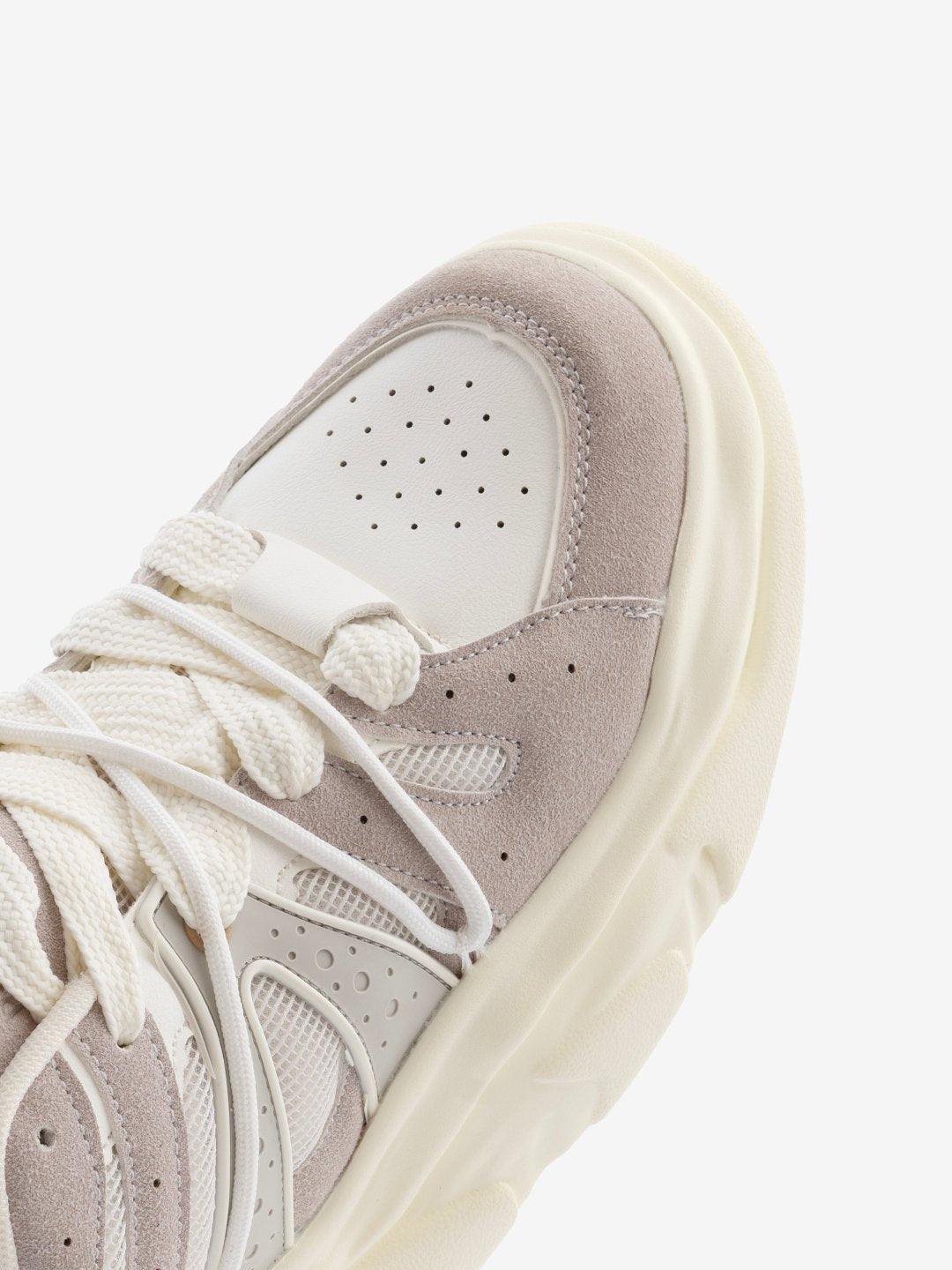 Balanshica Beige & White Funky Unisex Clubwear Chunky Sneakers