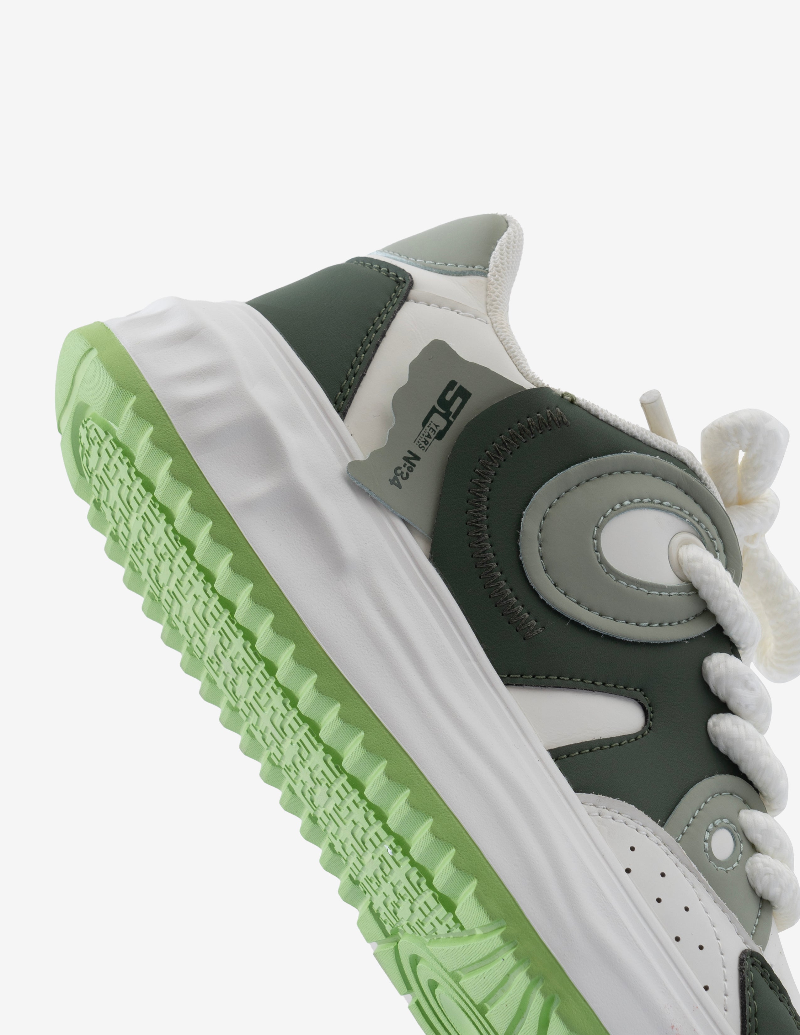 Shark Fury Women's Forest Green Low-Top Designer Sneakers