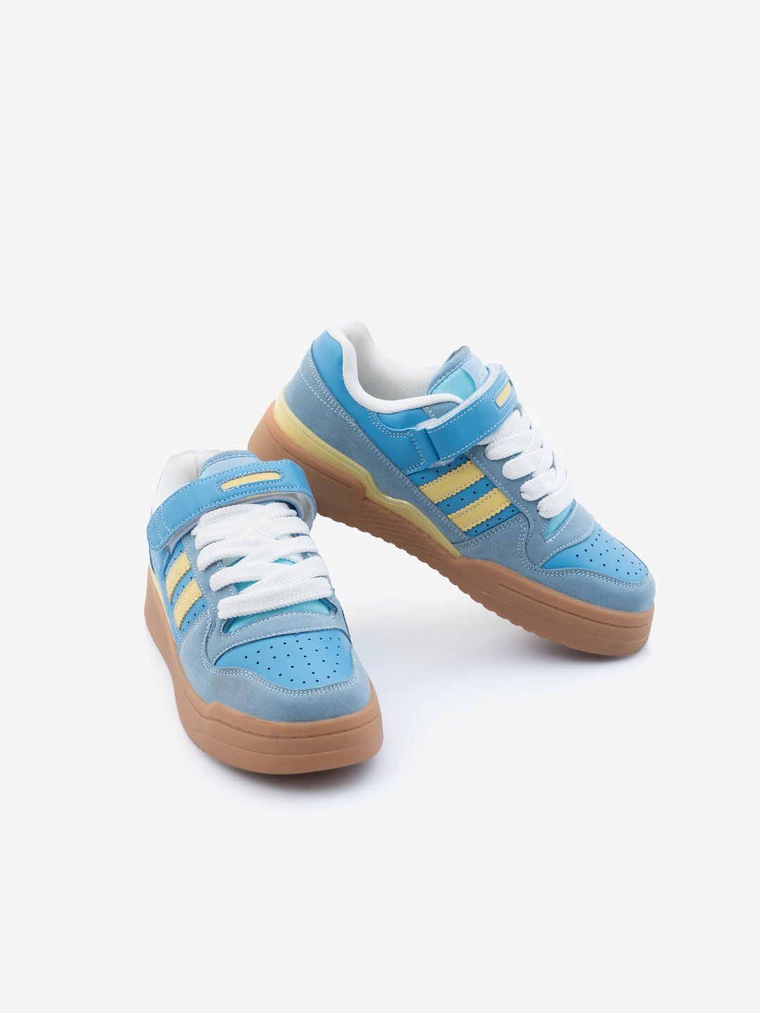 Baligurysn Drip Blue-Yellow Street Style Flat Sole Sneakers