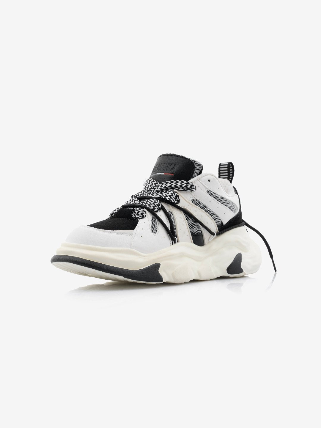 Balanshica Black & White Funky Unisex Clubwear Chunky Sneakers