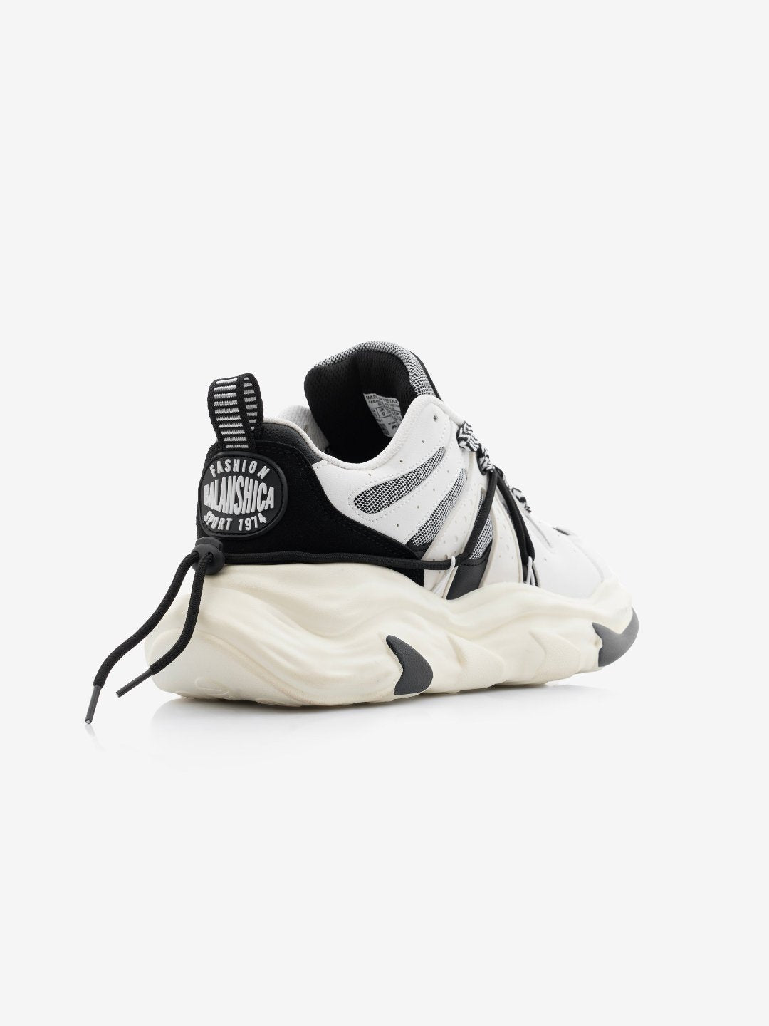 Balanshica Black White Funky Unisex Clubwear Chunky Sneakers