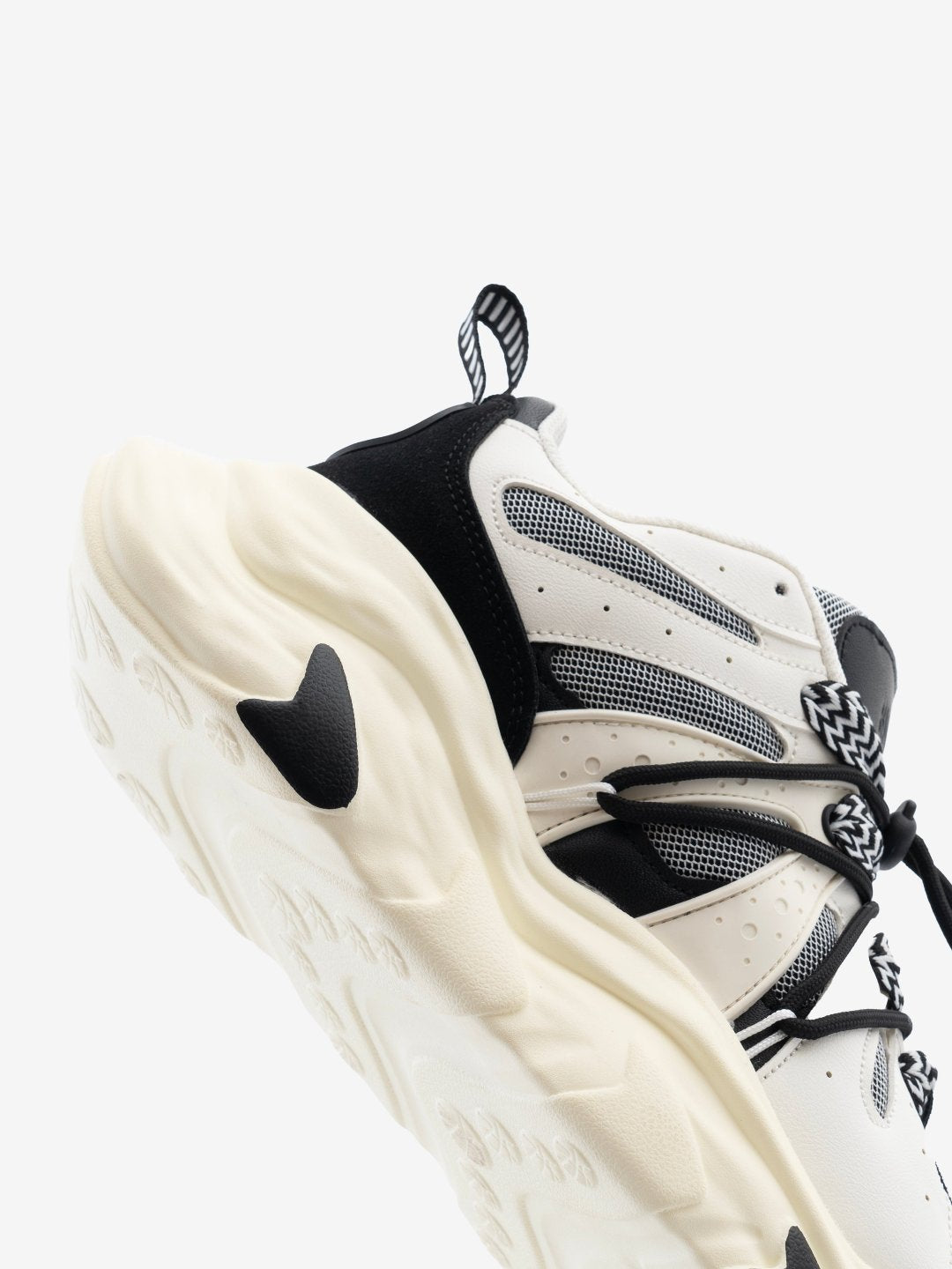 Balanshica Black & White Funky Unisex Clubwear Chunky Sneakers