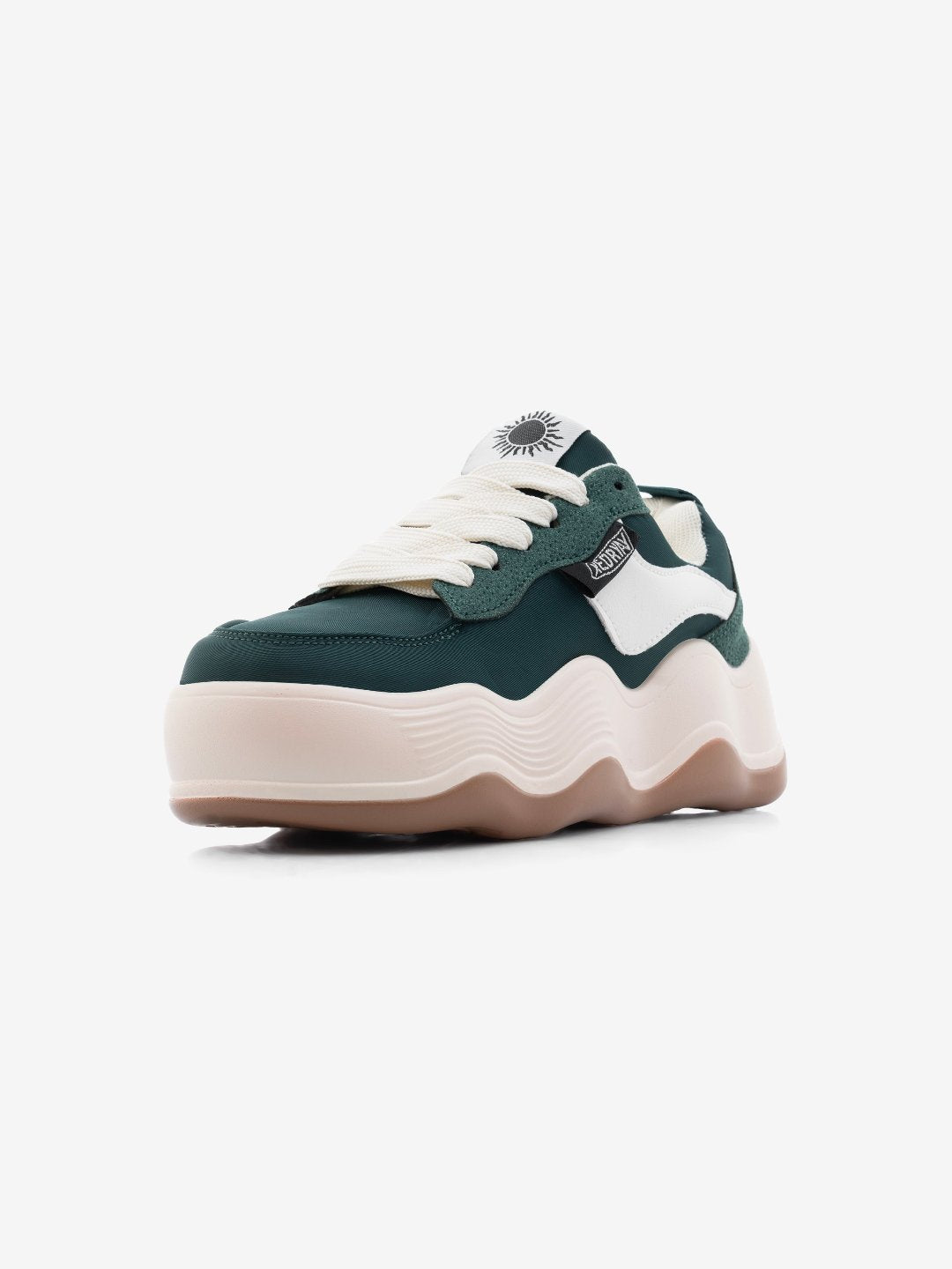 XeoRyay Ventura Women's Bottle Green Chunky High Heel Sneakers