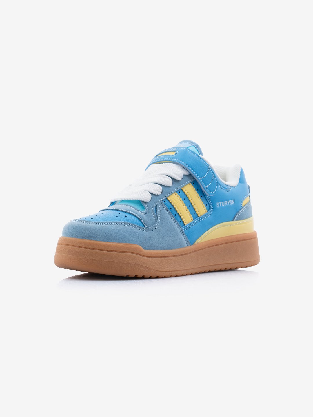 Baligurysn Drip Blue-Yellow Street Style Flat Sole Sneakers