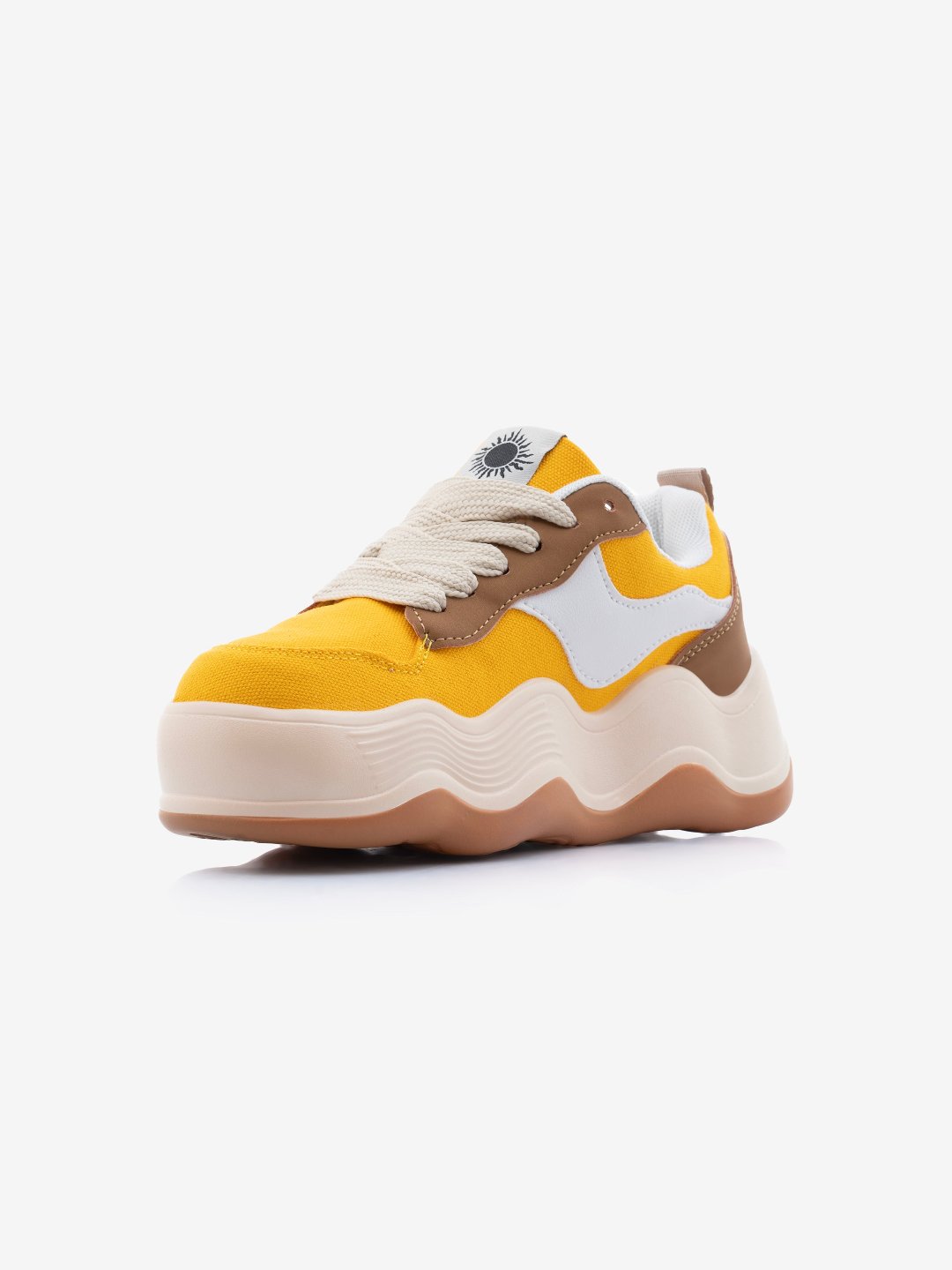 XeoRyay Ventura Women's Yellow Chunky High Heel Sneakers
