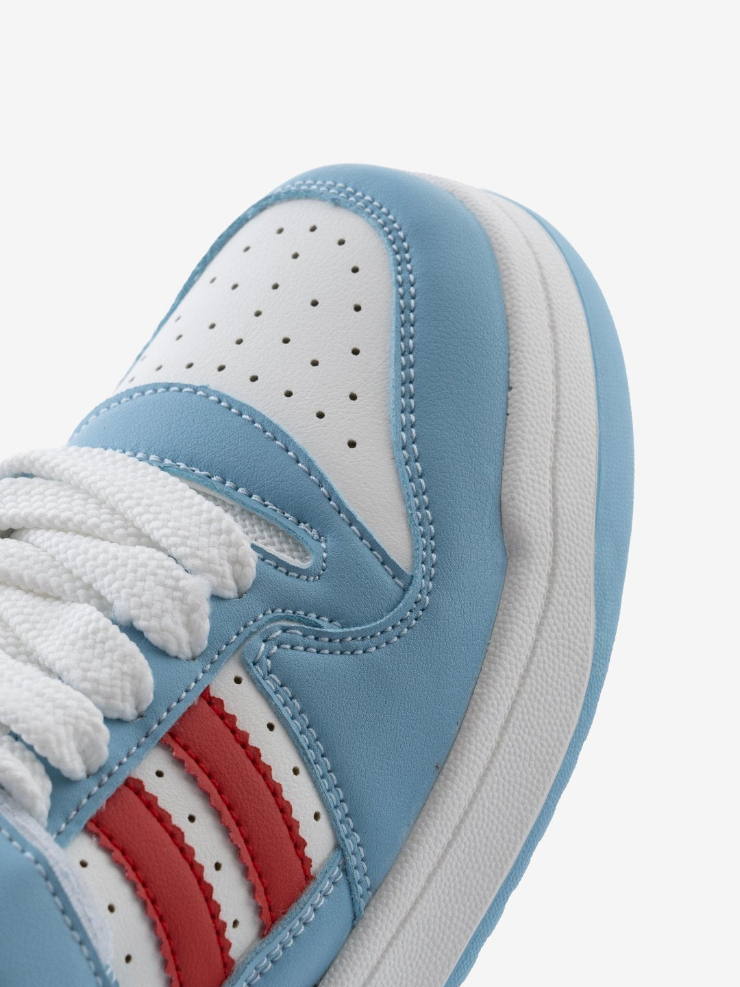 Baligurysn Drip White Blue Red Street Style Flat Sole Sneakers