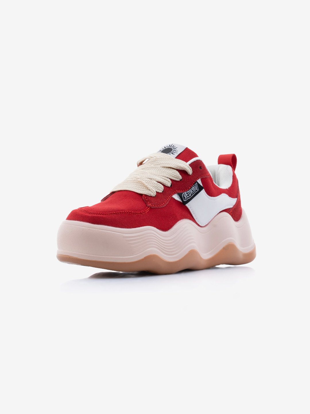 XeoRyay Ventura Women's Blood Red Chunky High Heel Sneakers