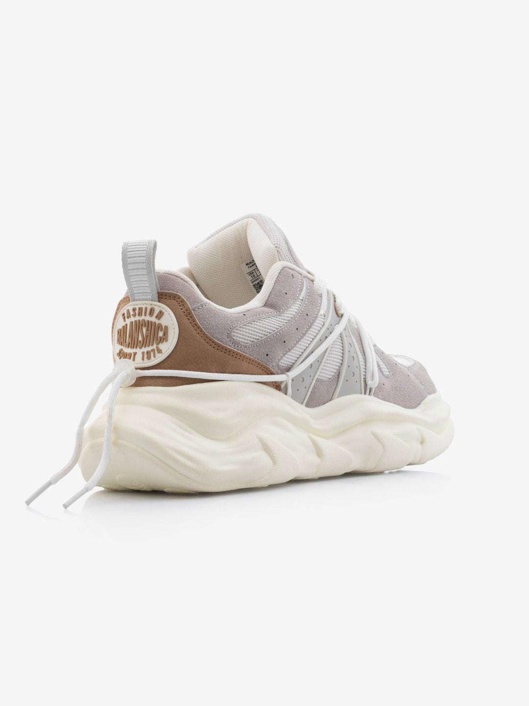 Balanshica Beige & White Funky Unisex Clubwear Chunky Sneakers