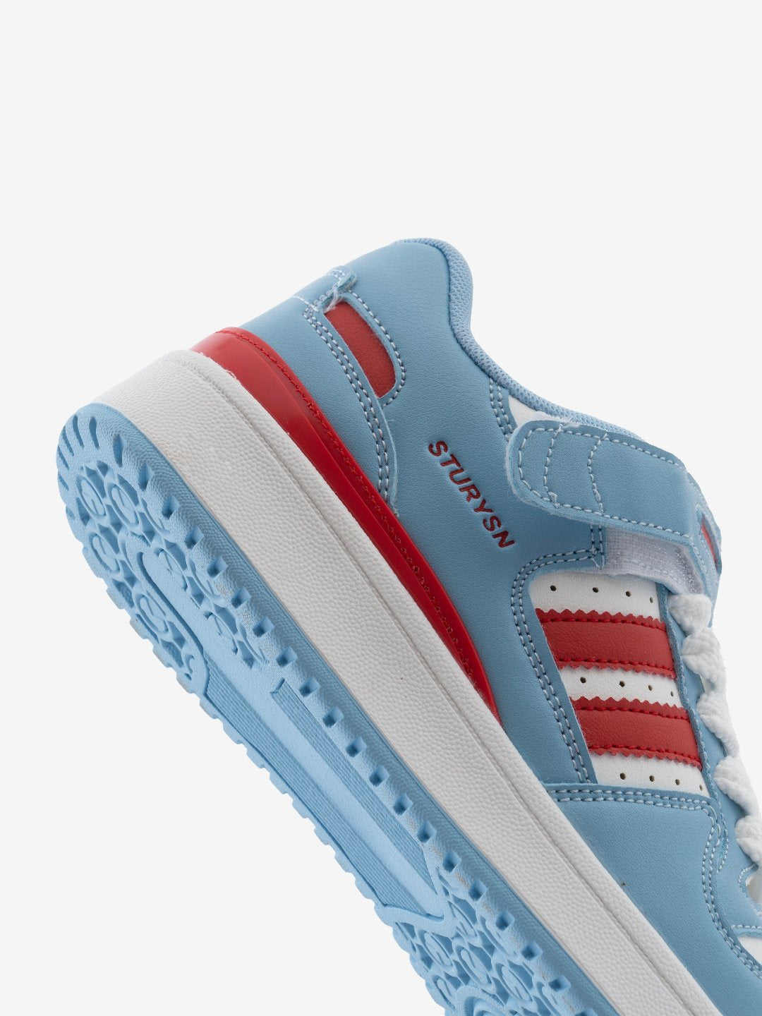 Baligurysn Drip White Blue Red Street Style Flat Sole Sneakers