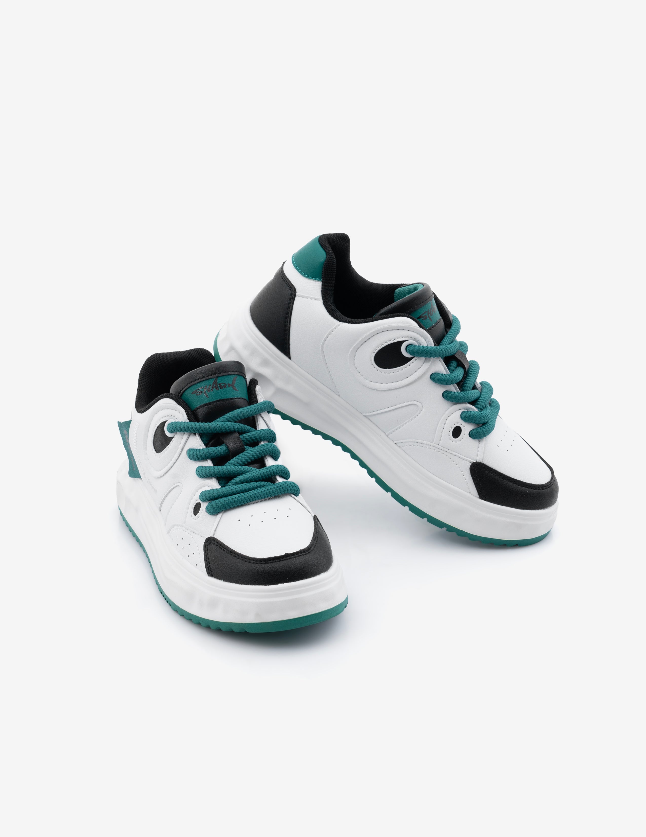 Shark Fury Women's Teel Green Low-Top Designer Sneakers