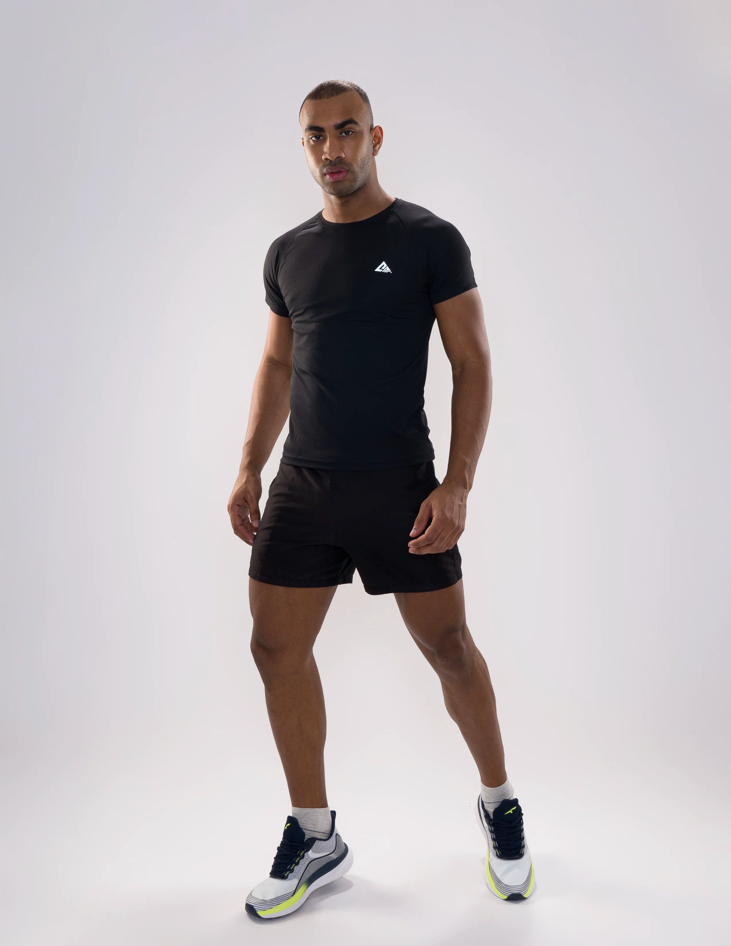 Nickron Half Sleeve T-Shirt in Black – Full Model View