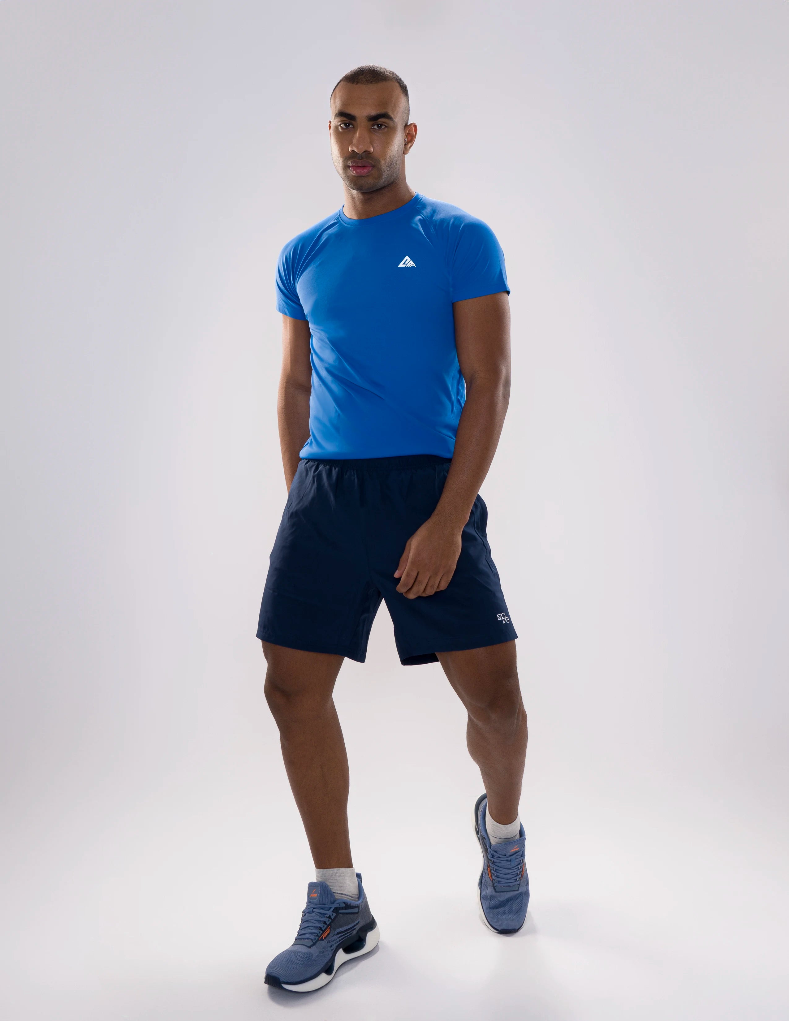 Nickron Half Sleeve T-Shirt in Blue – Full Model View