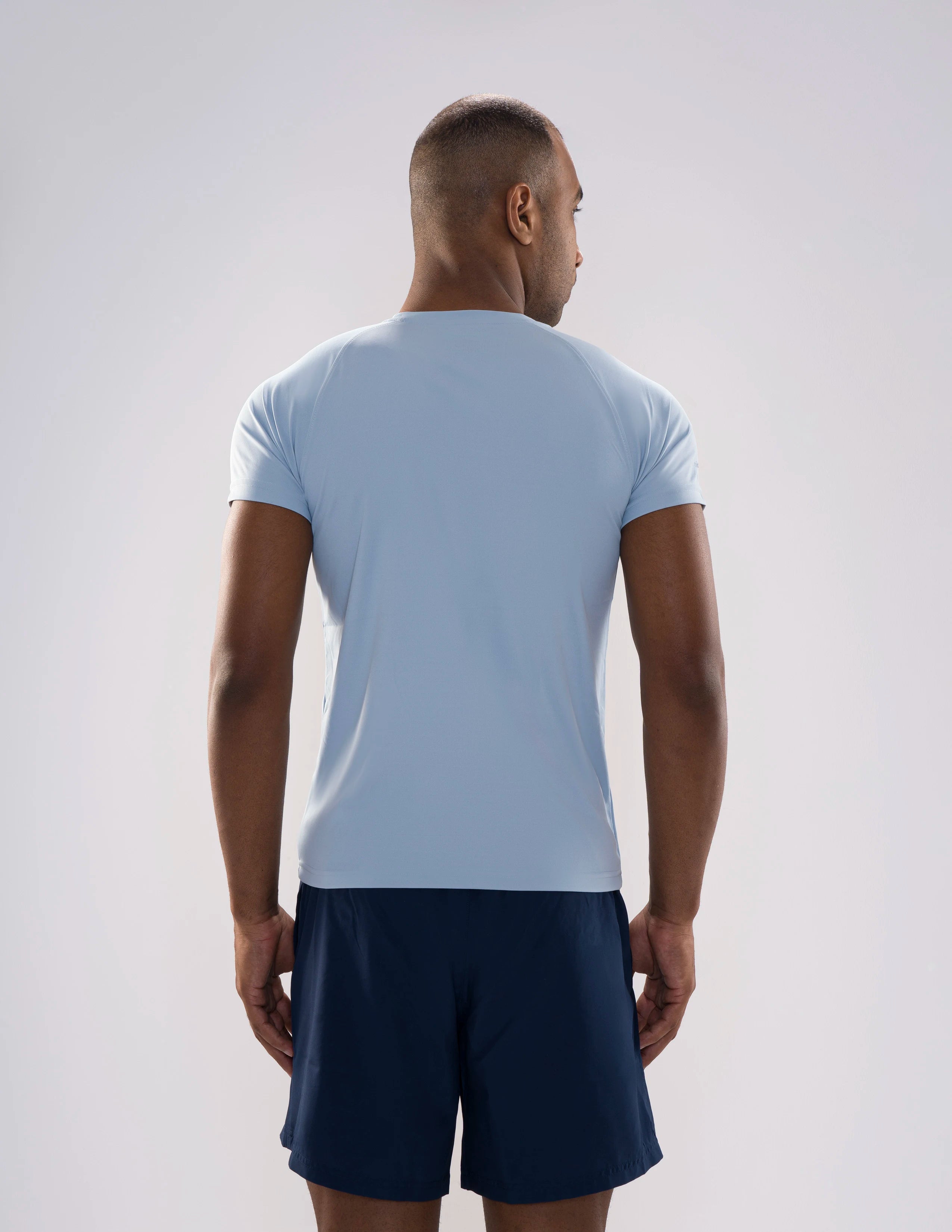 Nickron Half Sleeve T-Shirt in Ice Blue – Back View
