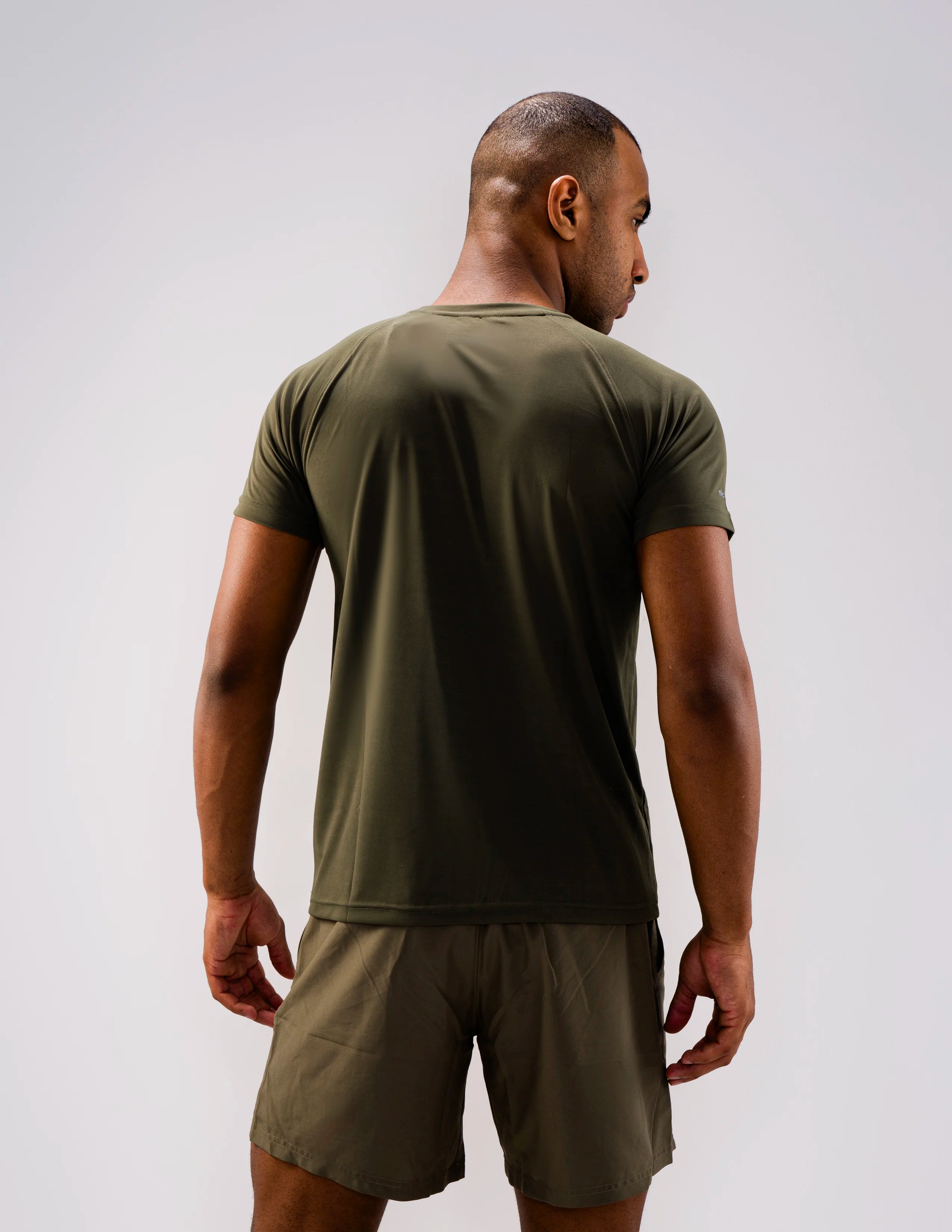 Nickron Half Sleeve T-Shirt in Military Green – Back View