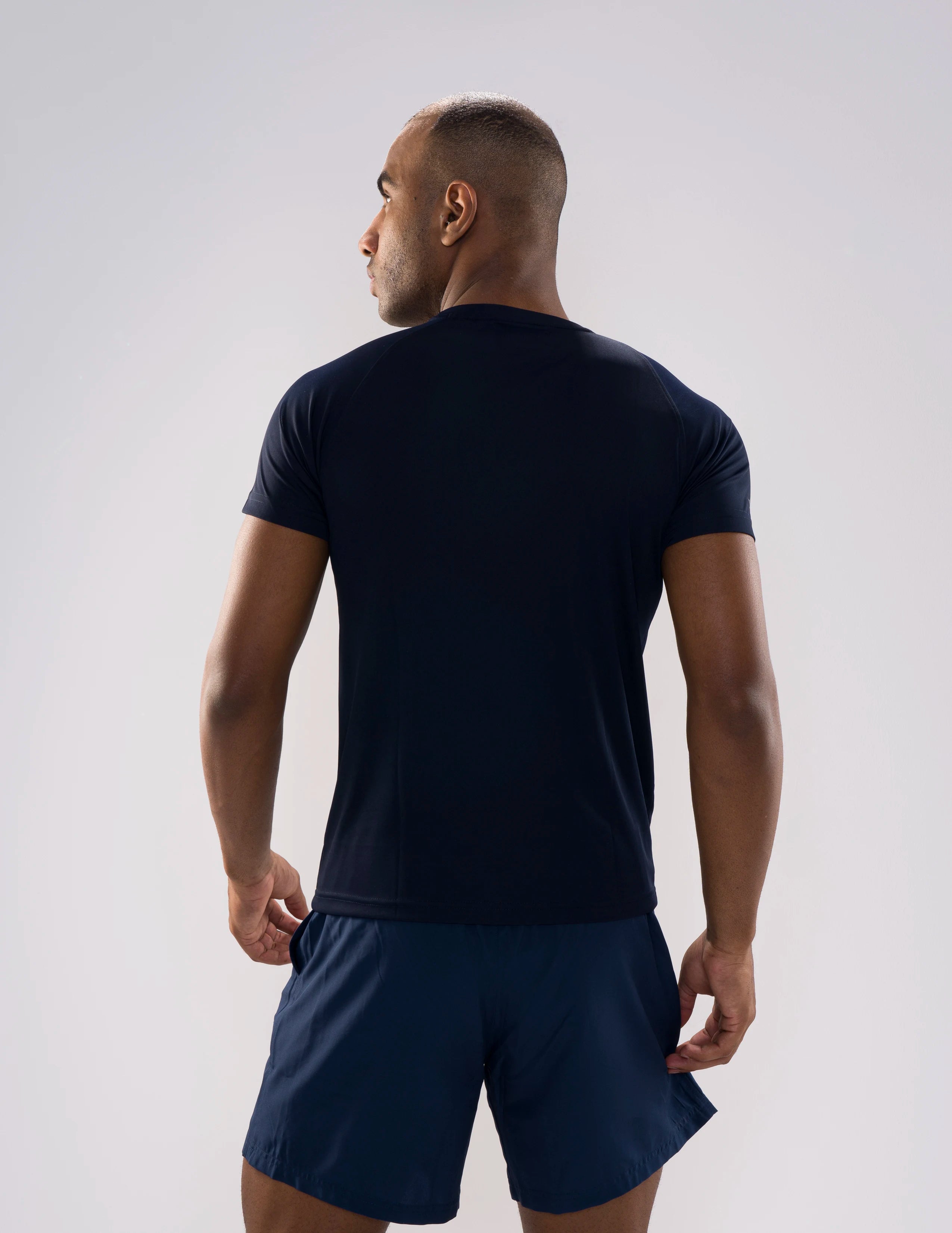 Nickron Half Sleeve T-Shirt in Navy Blue  – Back View