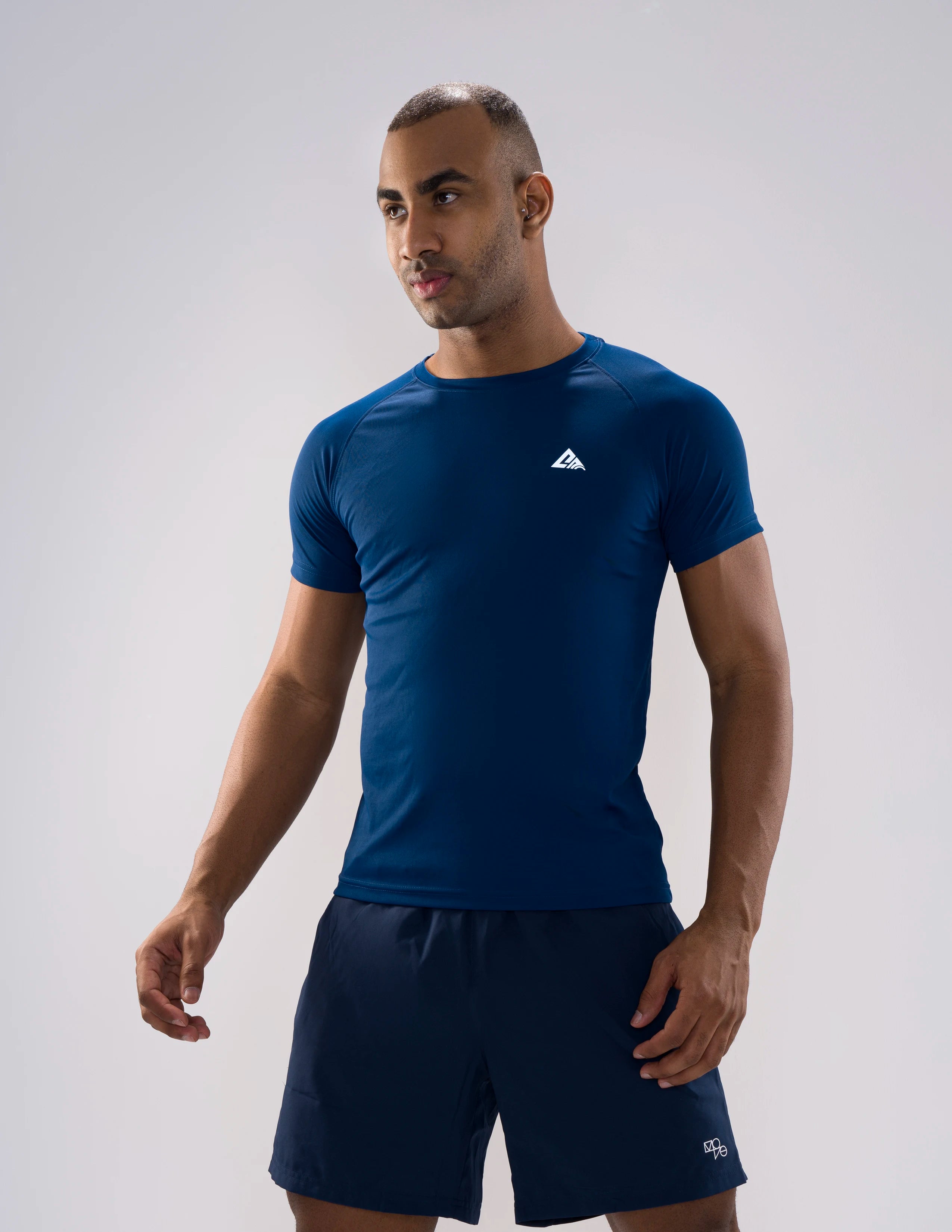 Nickron Half Sleeve T-Shirt in Royal Blue – Left Angle Front View