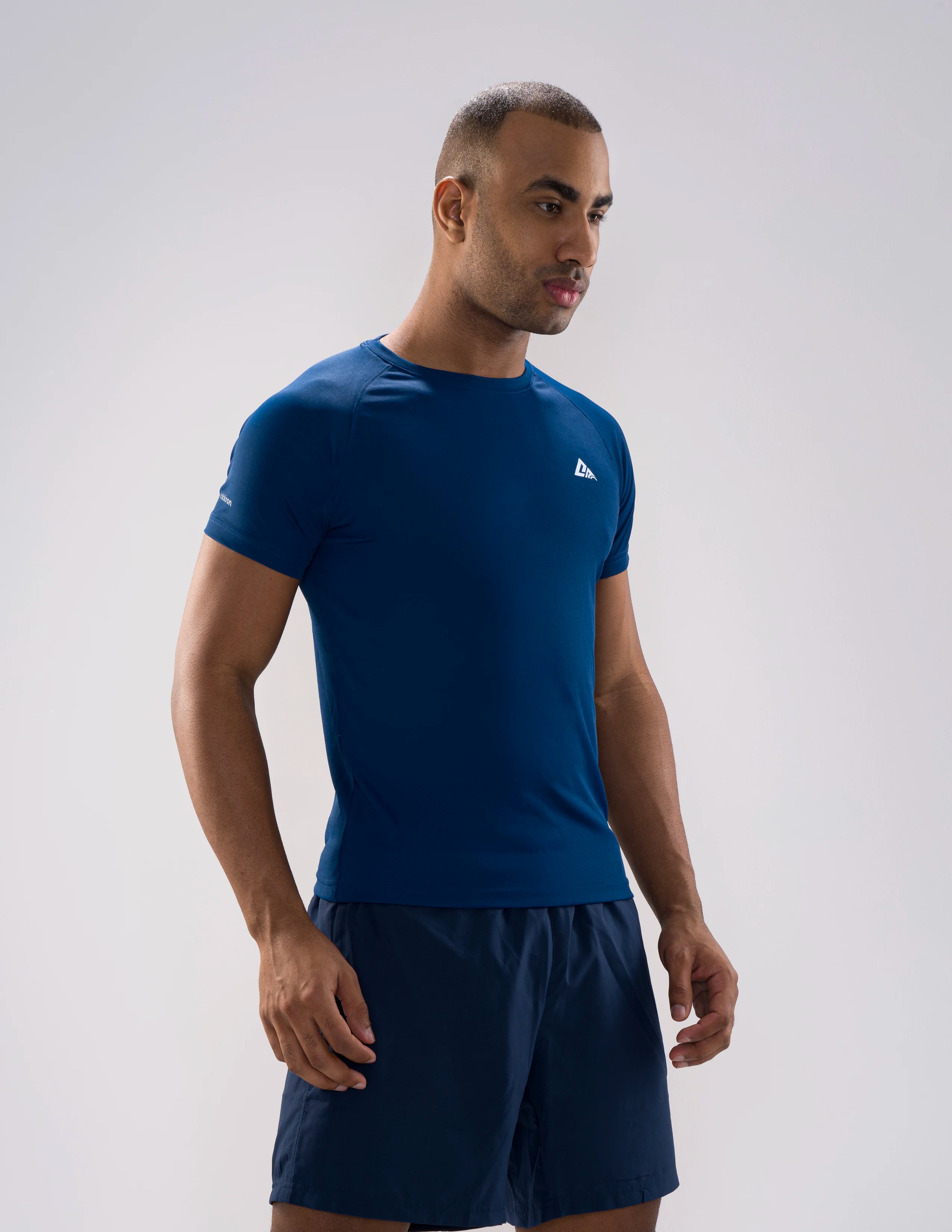 Nickron Half Sleeve T-Shirt in Royal Blue – Right Angle Front View