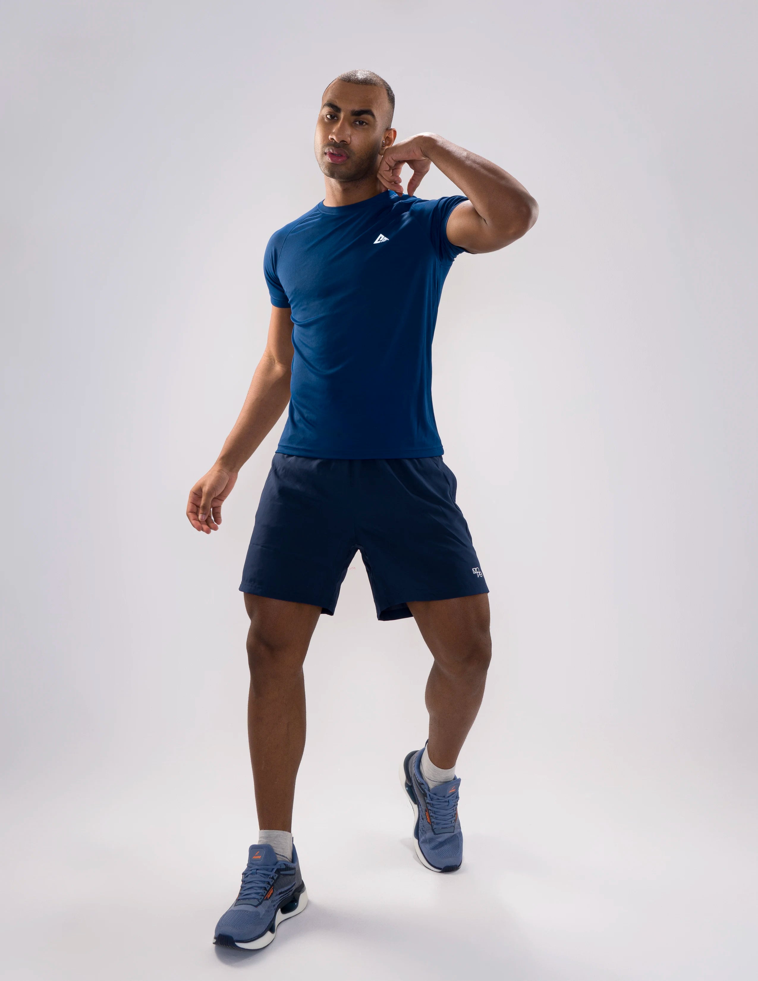 Nickron Half Sleeve T-Shirt in Royal Blue – Full Model View