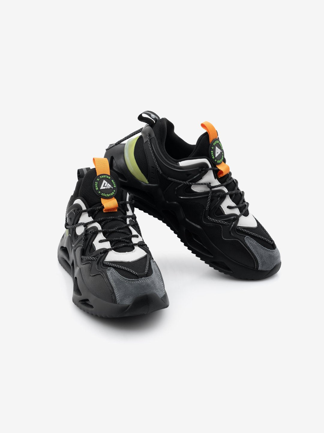 Pair of Nickron Carbon Black Sneakers – Classic black low top shoes for men