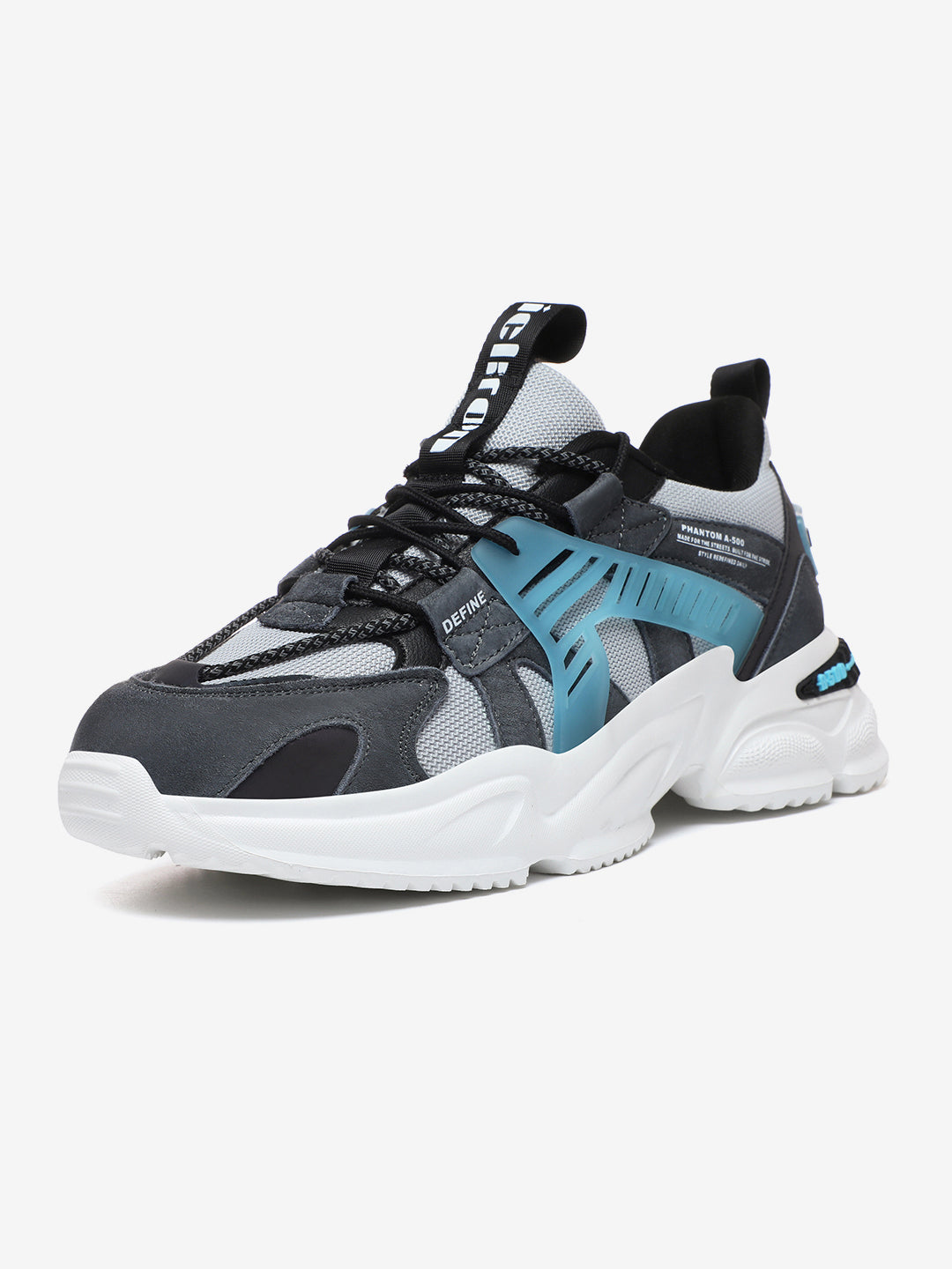 Grey sneakers for men – Nickron Phantom A-500 Dark Glacier Chunky Running Shoes