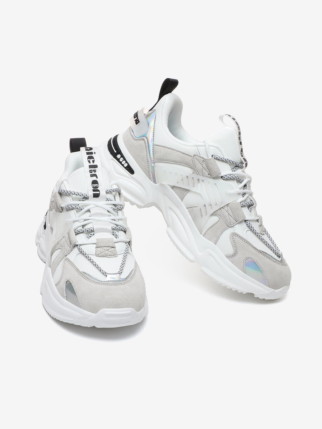 Pair of white Nickron A-500 Snow Phantom sneakers – Clean minimalist design for men