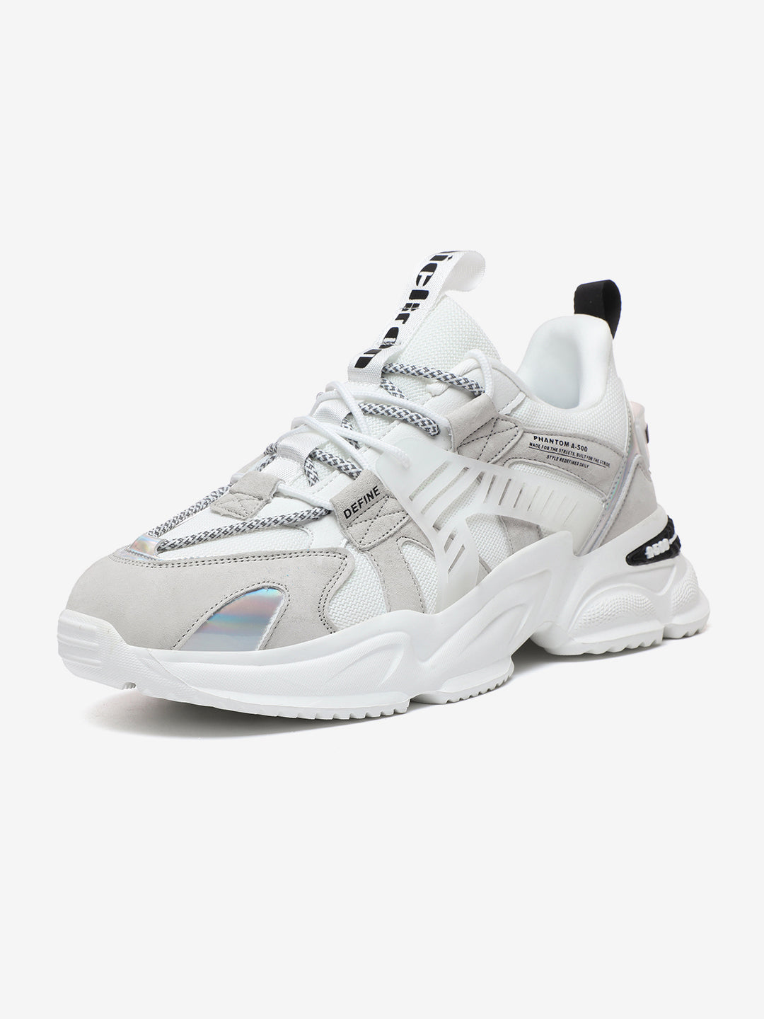 White sneakers for men – Nickron Phantom A-500 Snow Phantom Chunky Sole Shoes