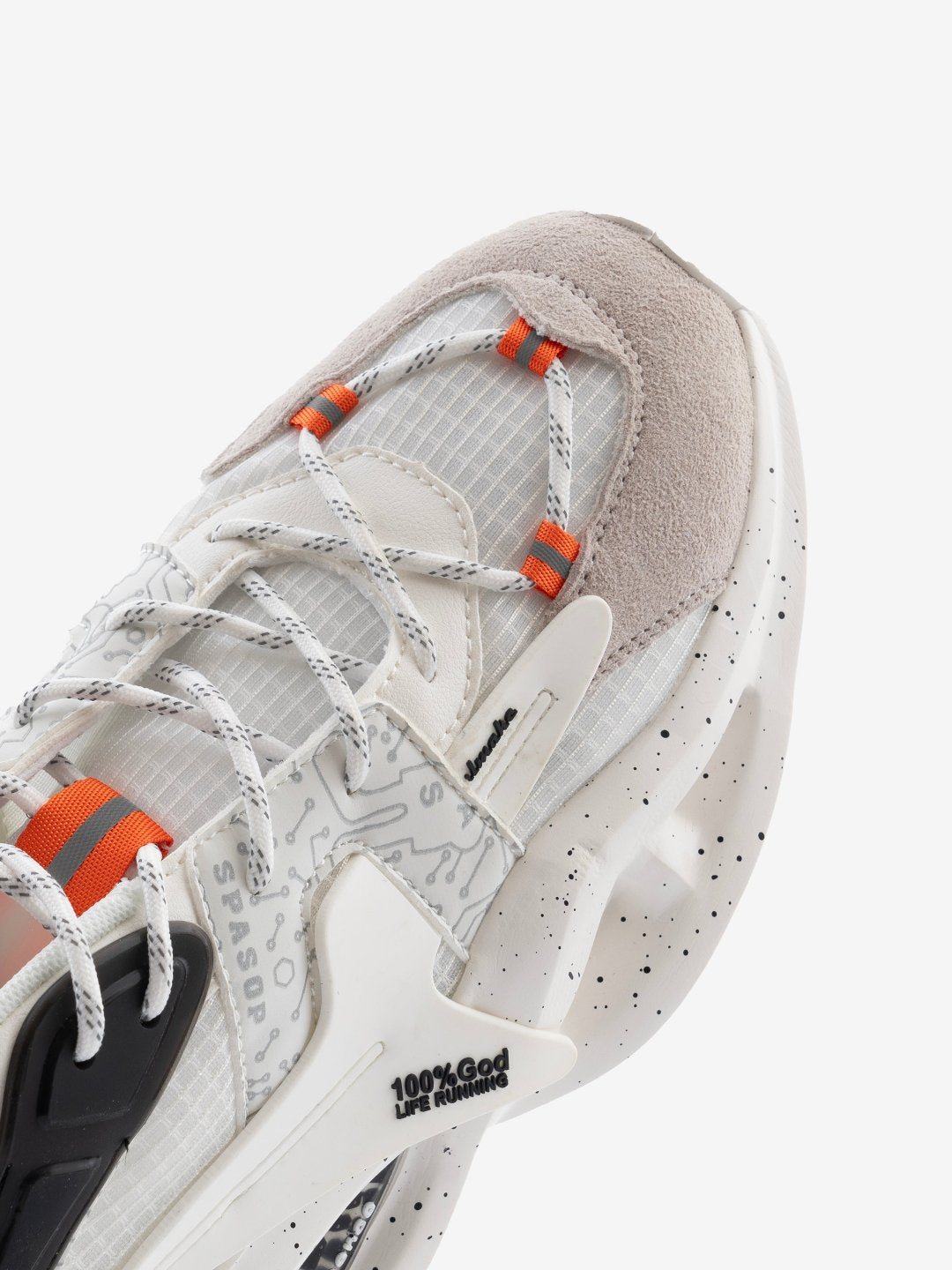 Front close-up of Singalmaha White – white premium sneakers for men