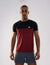 Nickron two-tone Half Sleeve T-Shirt in Black & Mahroon –  Front View