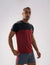 Nickron two-tone Half Sleeve T-Shirt in Black & Mahroon –  Left Angel Front View