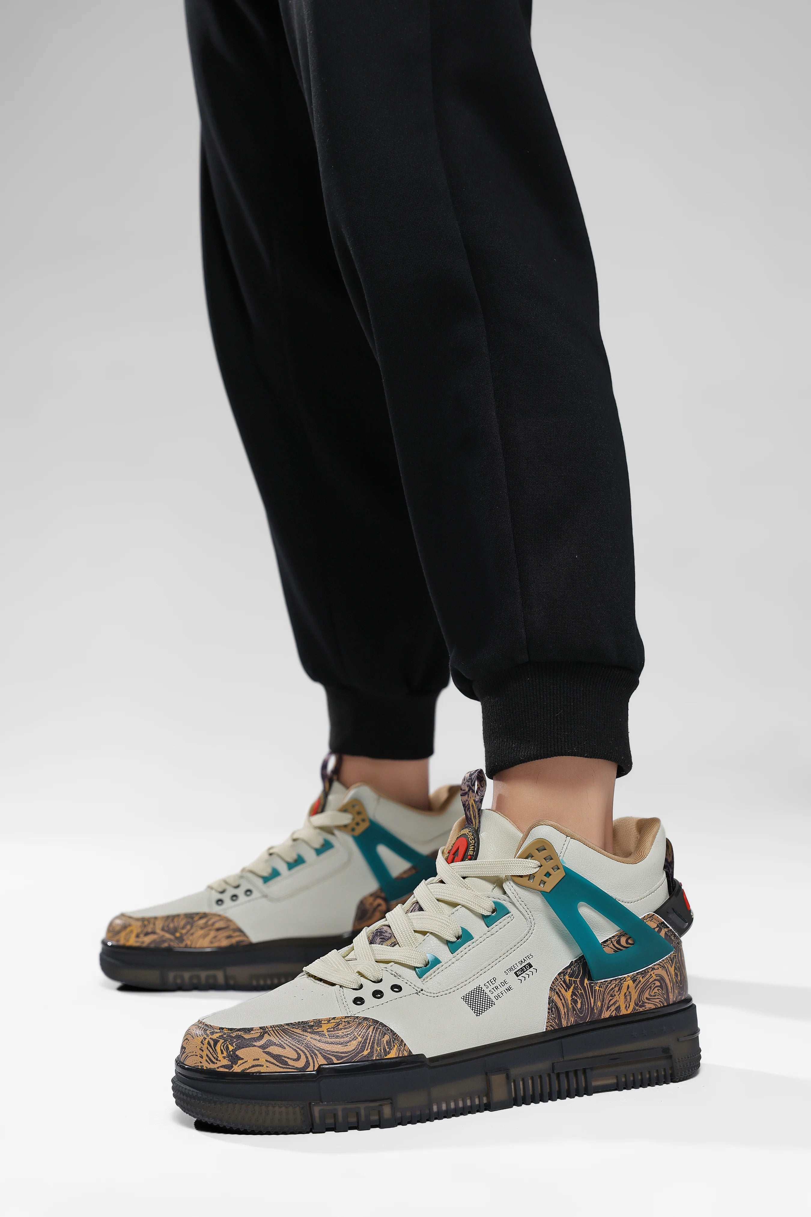 Street Skate 3.0 Beige Mid Top Premium Flat Sole Sneakers