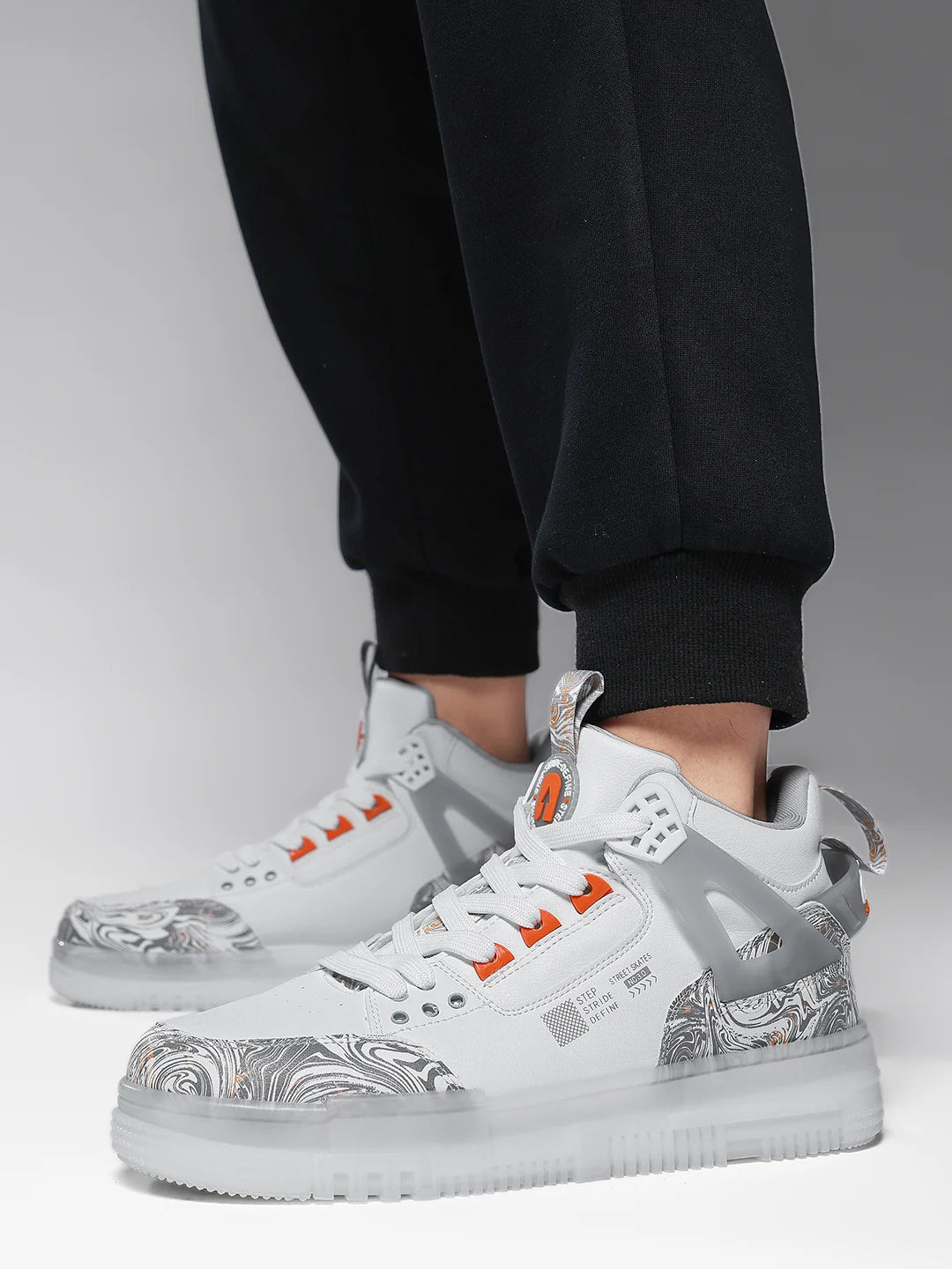 Street Skate 3.0 White Mid Top Premium Flat Sole Sneakers