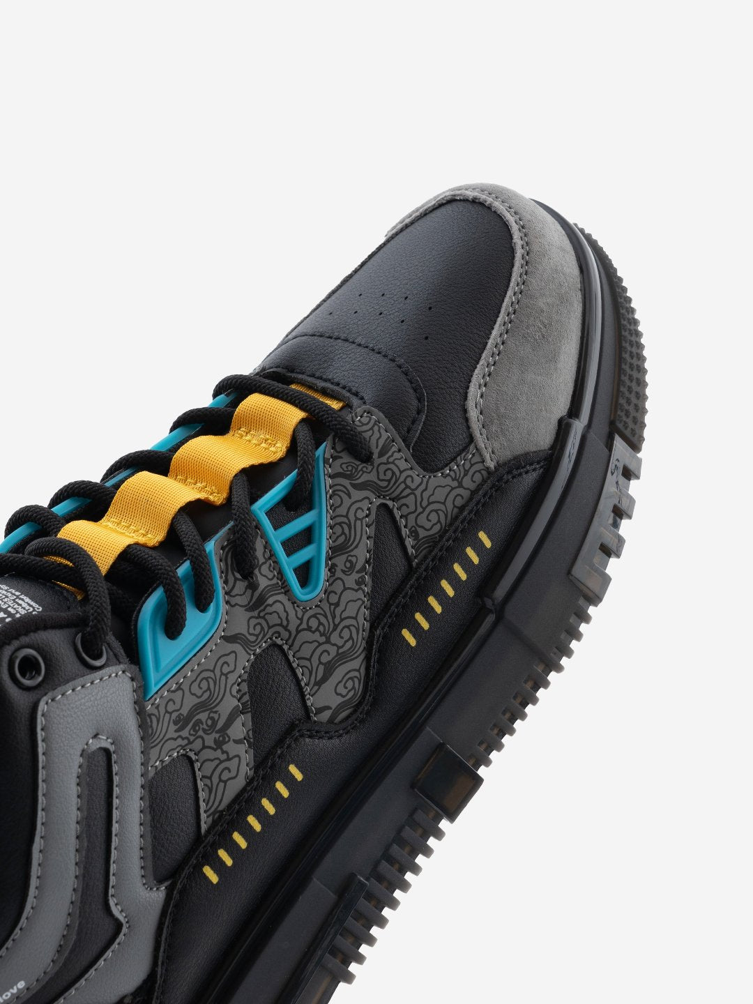 Close-up of Nickron Street Skate Black – Black casual sneakers for everyday fashion