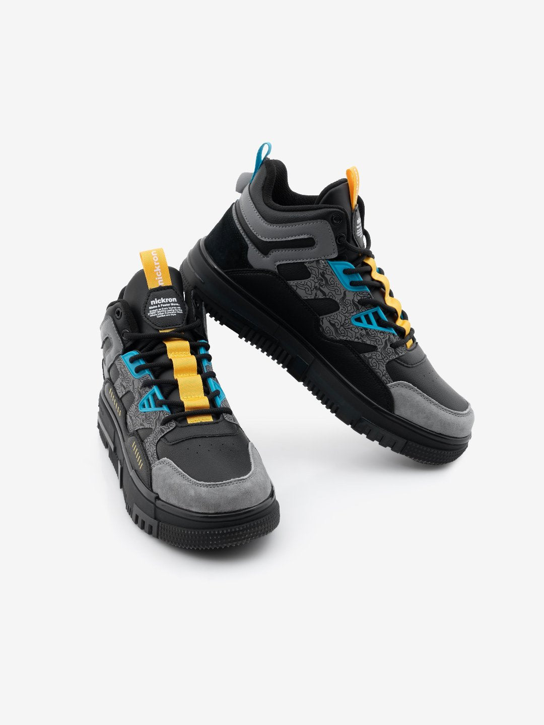 Pair of Street Skate Black – Minimalist mid top black sneakers for men in India