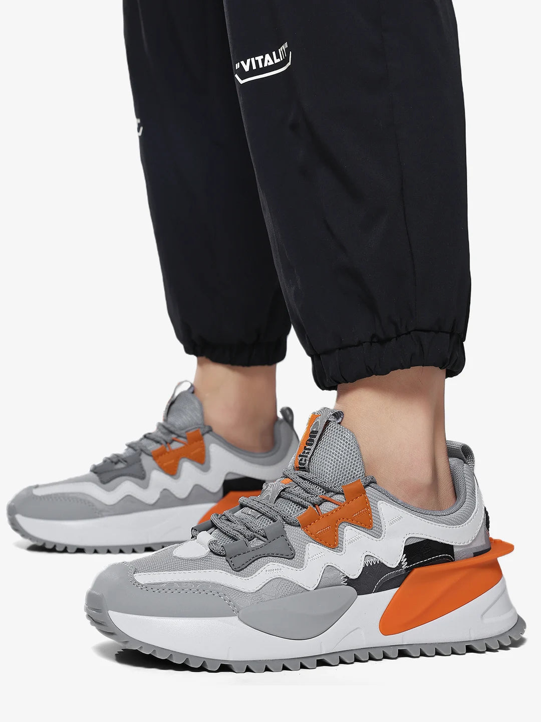 Nomad Ash Orange Low-Top Chunky Sneakers