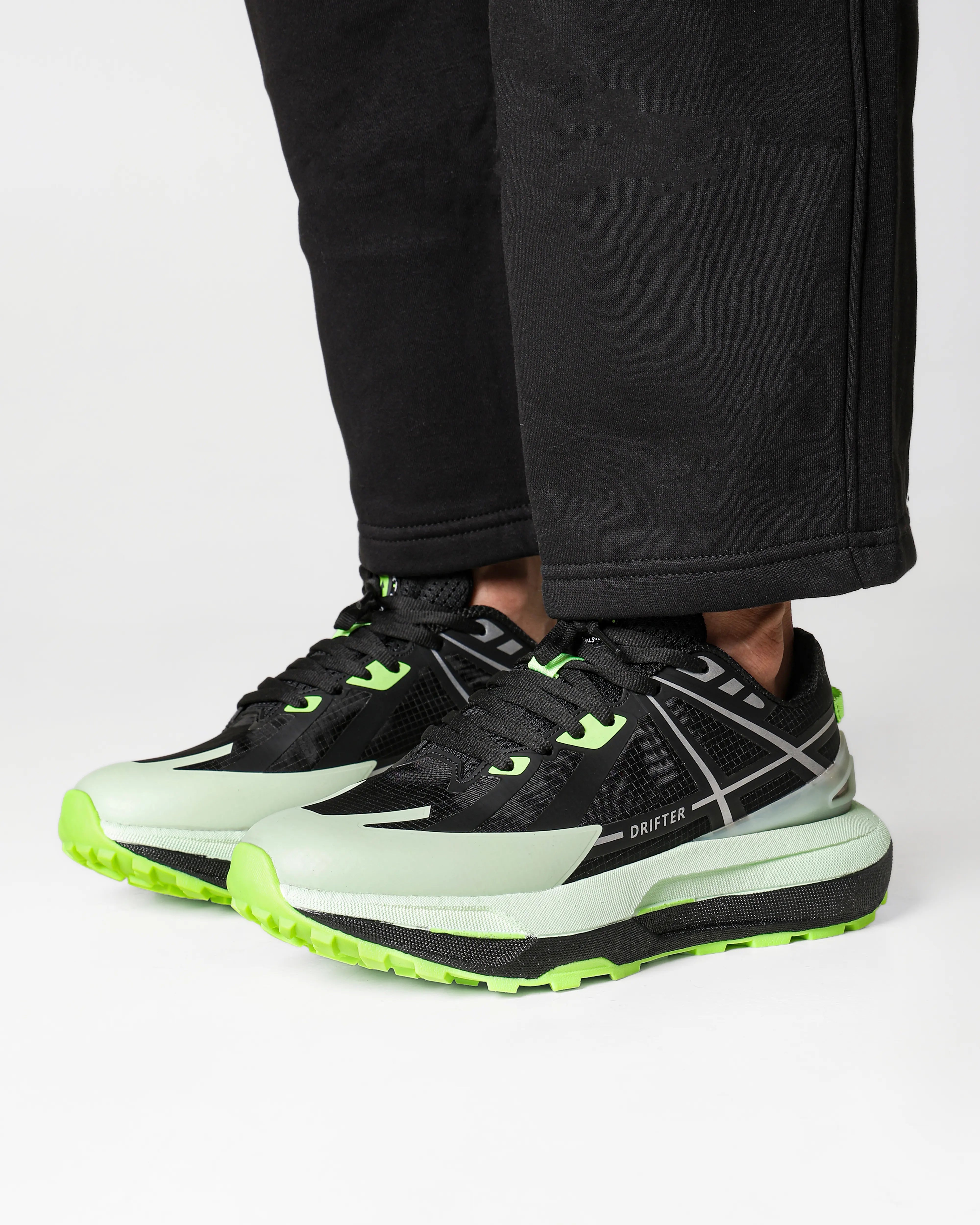 Drifter Black Neon Running High Heel Sneakers