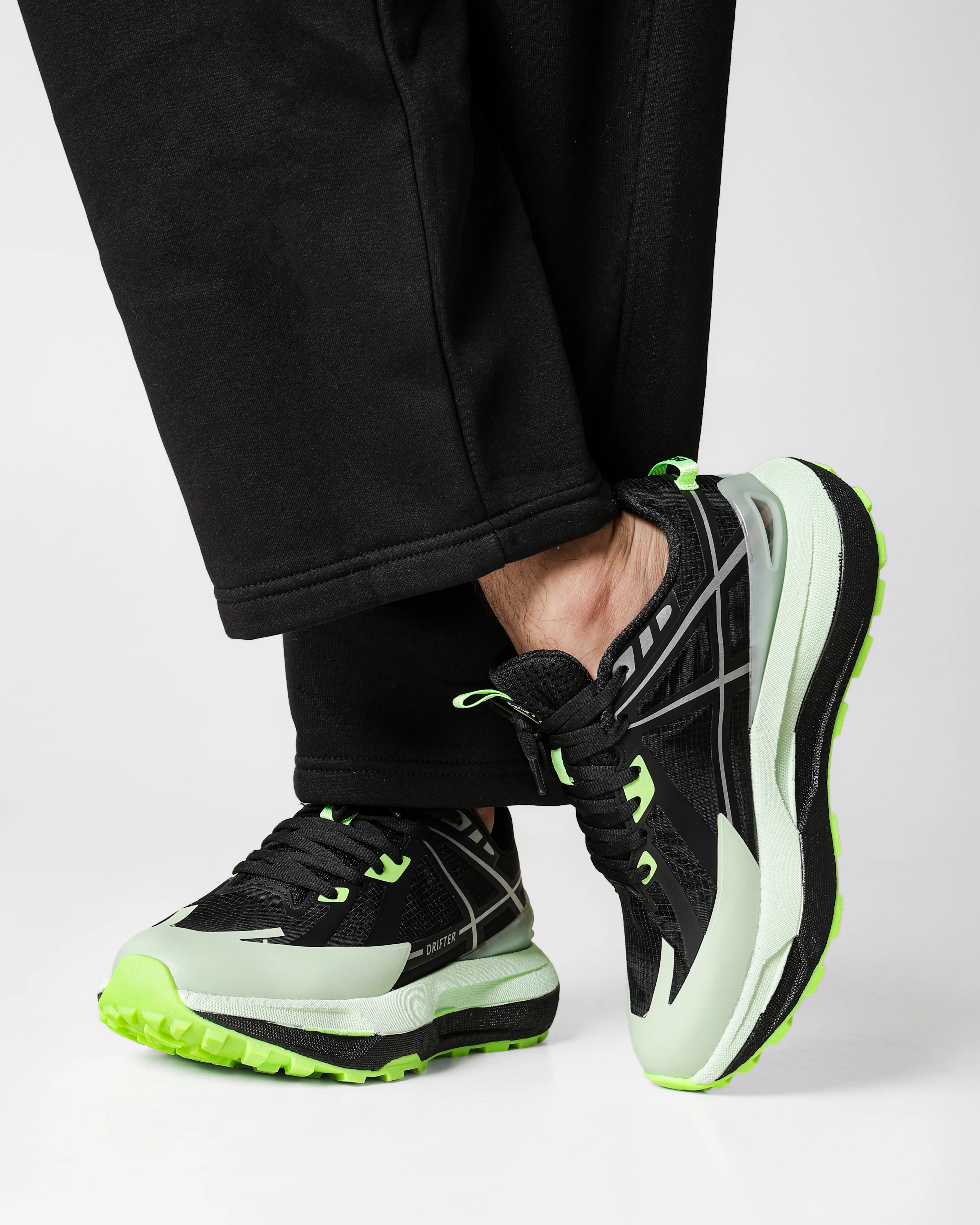 Drifter Black Neon Running High Heel Sneakers
