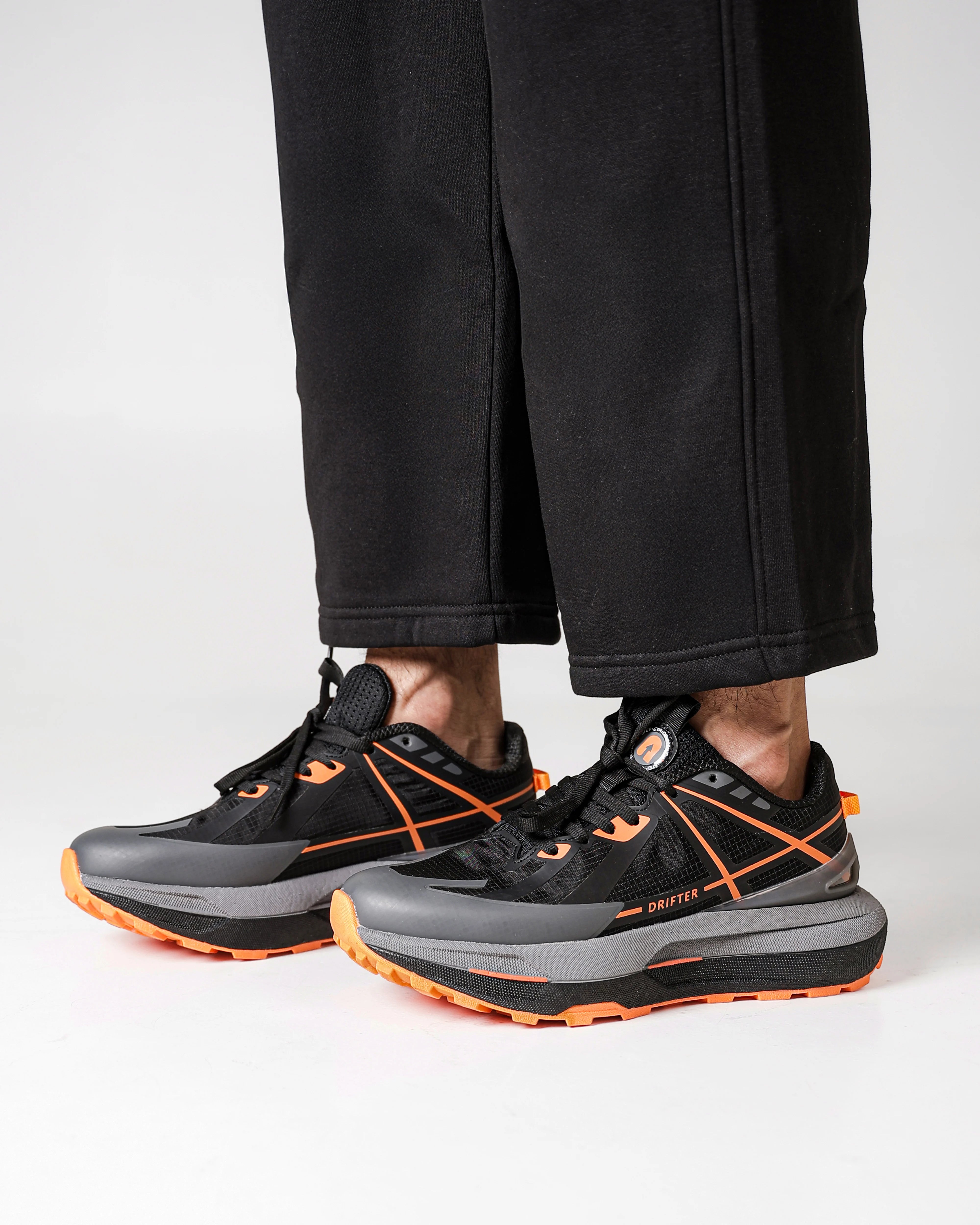 Drifter Black Orange Running High Heel Sneakers
